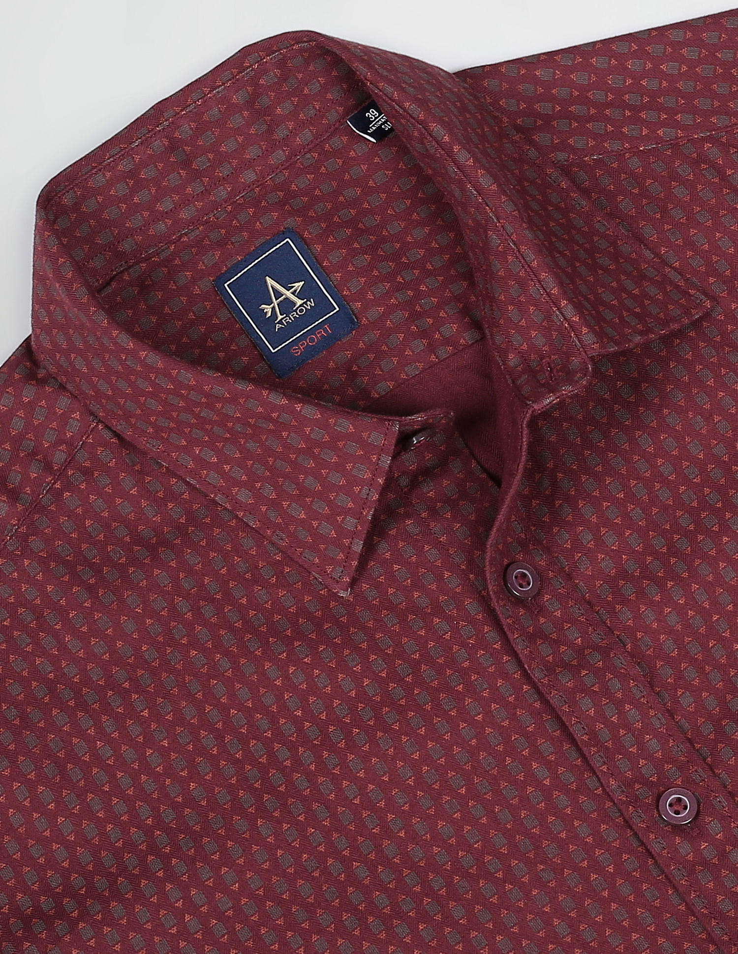 Arrow Sports Geometric Print Slim Fit Casual Shirt
