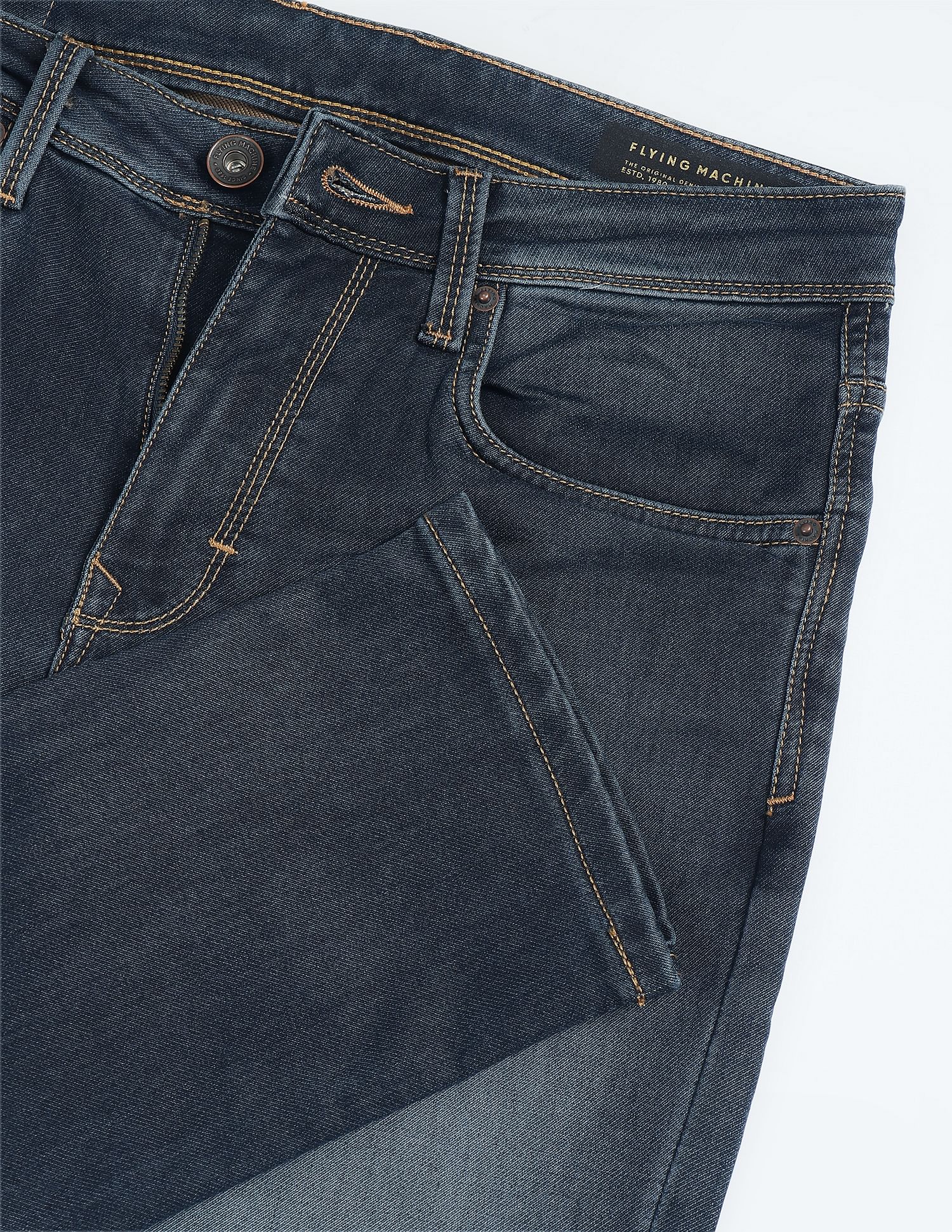 Flying Machine Mid Rise Stone Wash Jeans