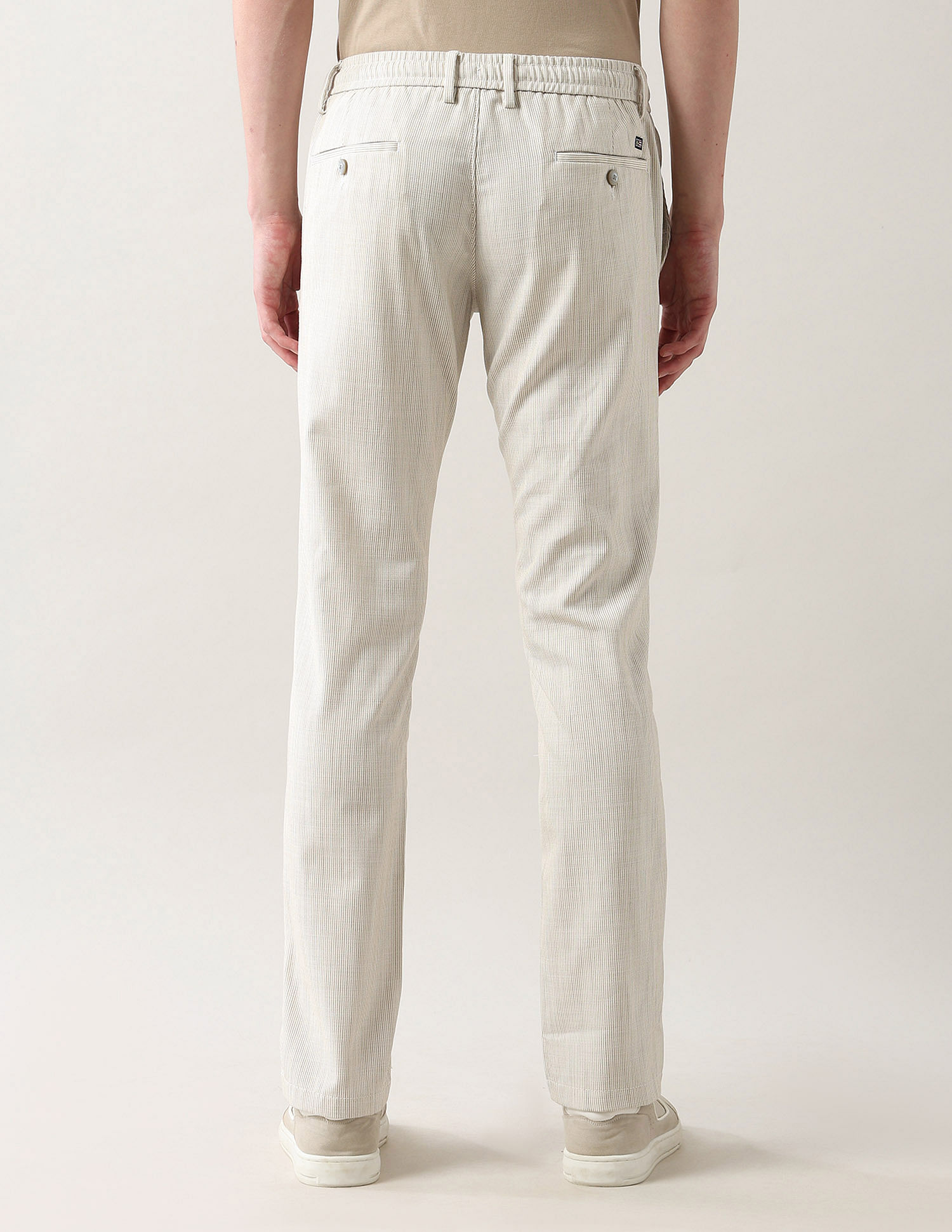 Arrow Sport Textured Slim Fit Trousers