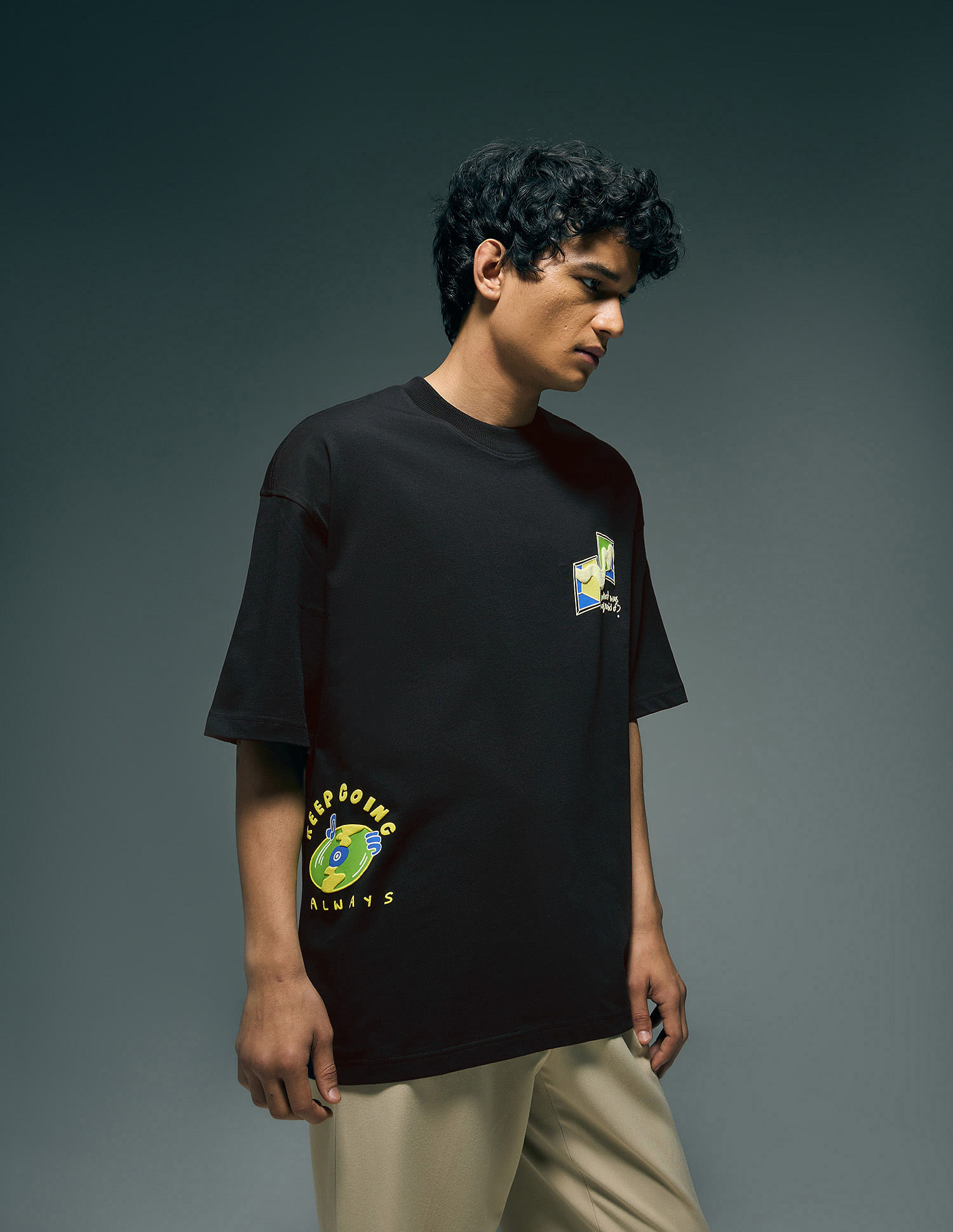 Flying Machine Graphic Printed Oversized Fit T-Shirt