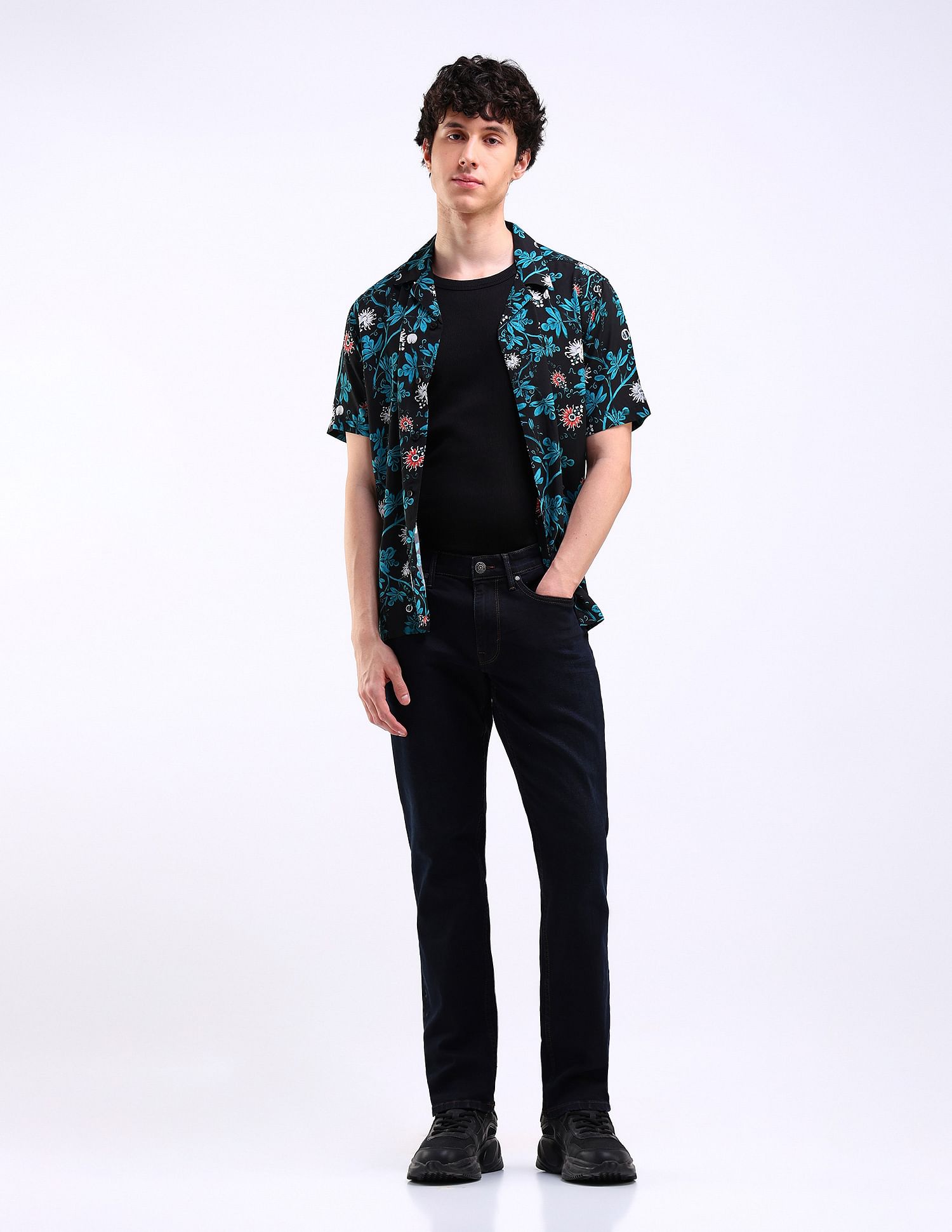 Flying Machine Freddie Slim Straight Fit Stone Wash Jeans