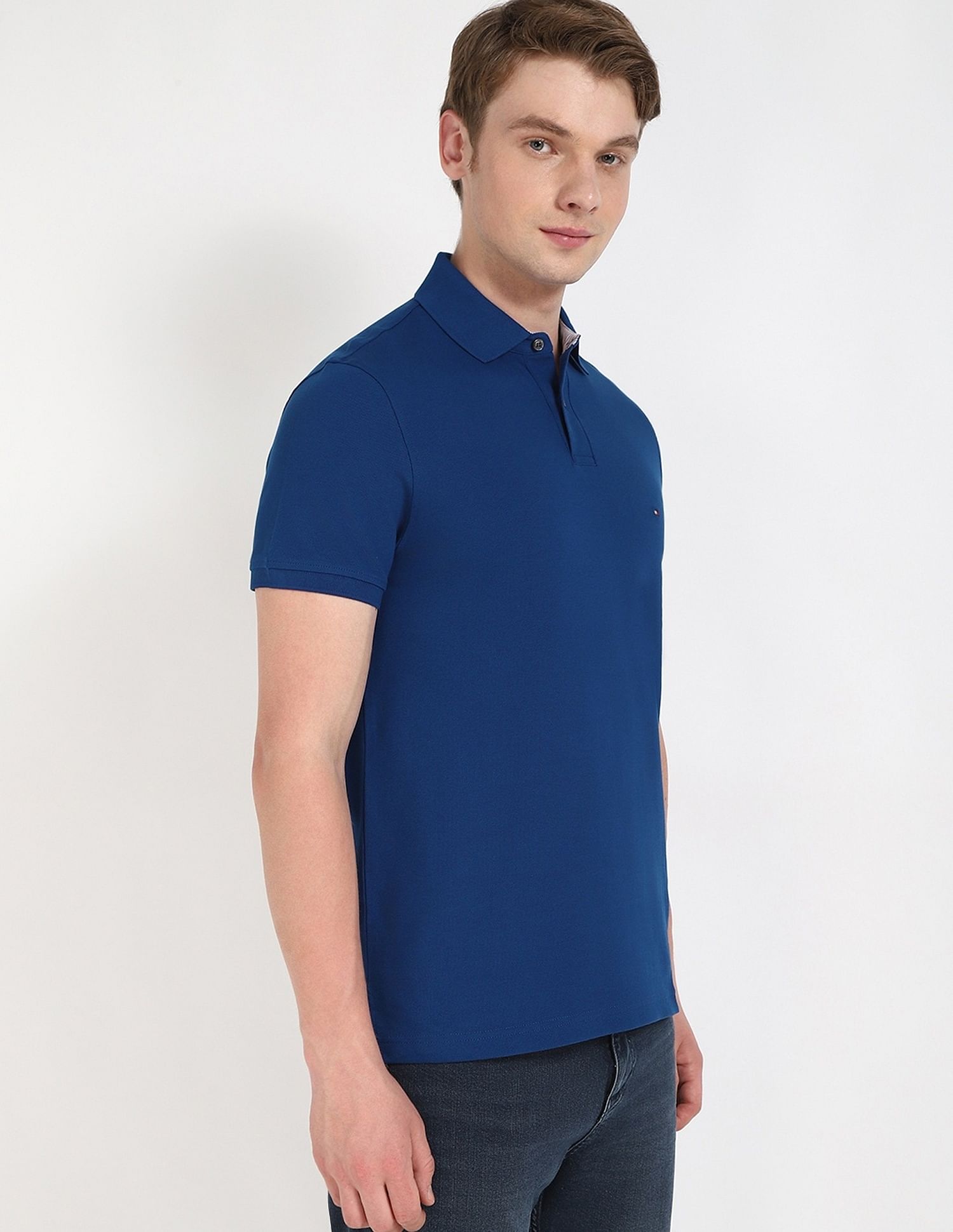 Tommy Hilfiger Solid Regular-Fit Cotton Polo Shirt