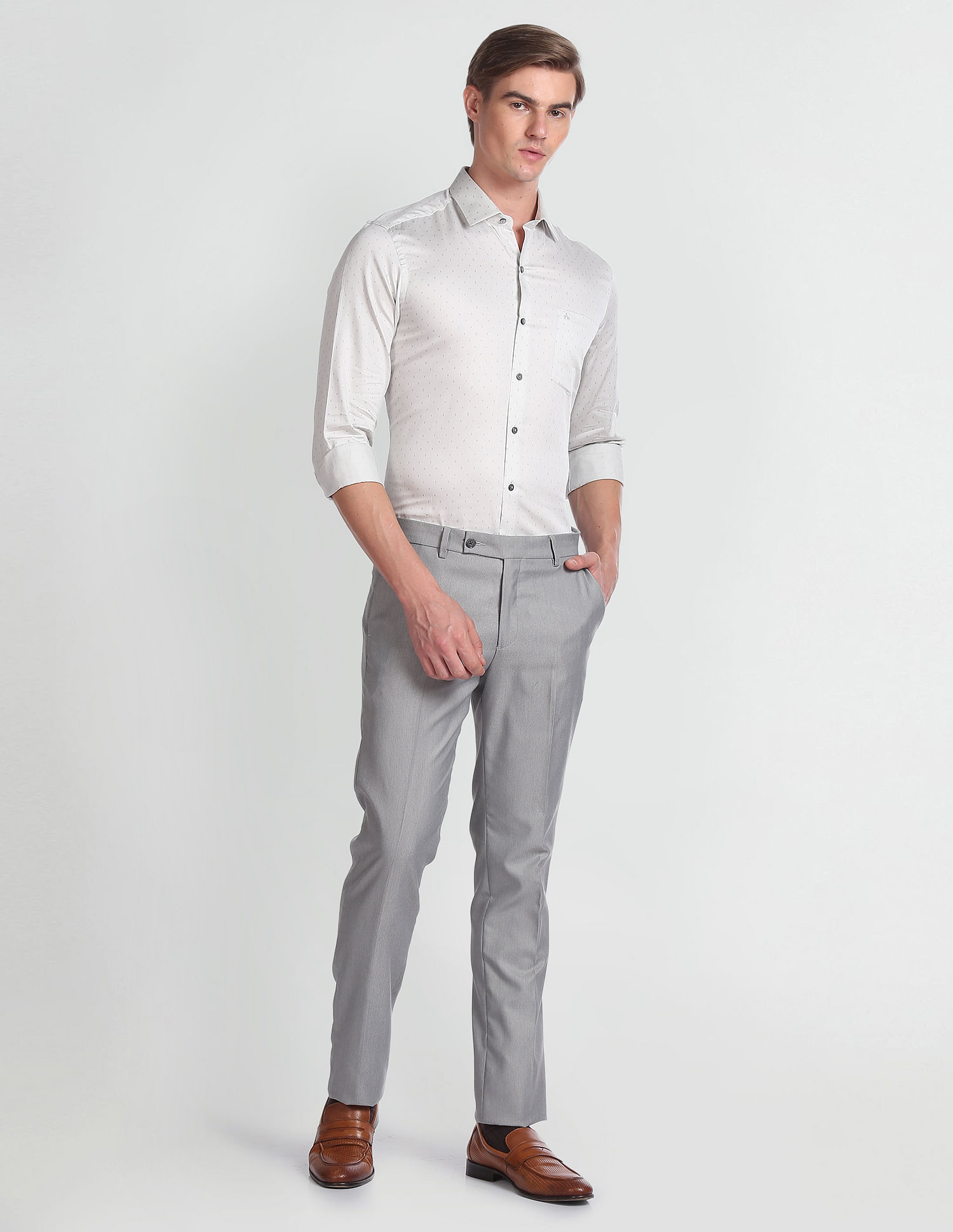 Arrow Manhattan Slim Fit Twill Formal Shirt