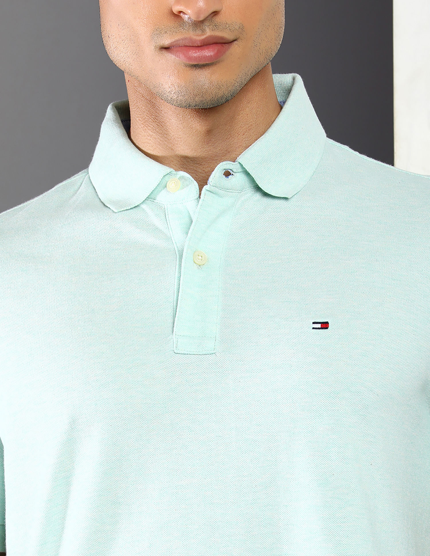 Tommy Hilfiger Regular Fit Heathered Polo Shirt