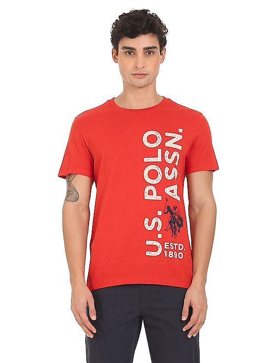 U.S. Polo Assn. Denim Co. Crew Neck Cotton Brand Print T-Shirt