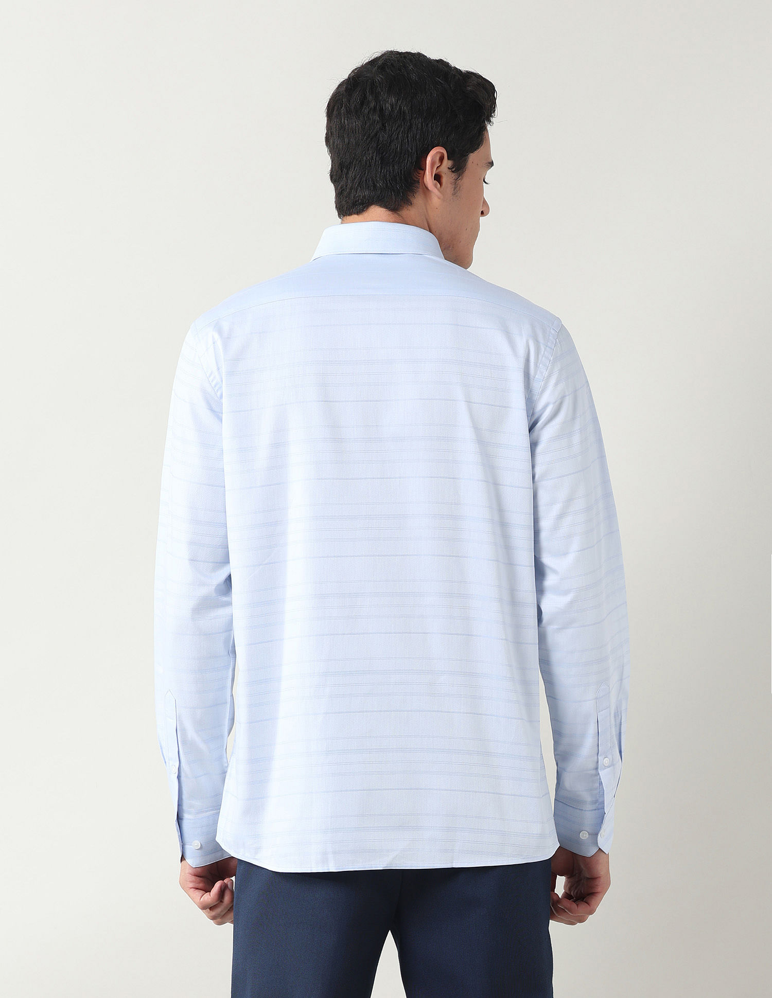 Arrow Horizontal Striped Manhattan Slim Fit Shirt