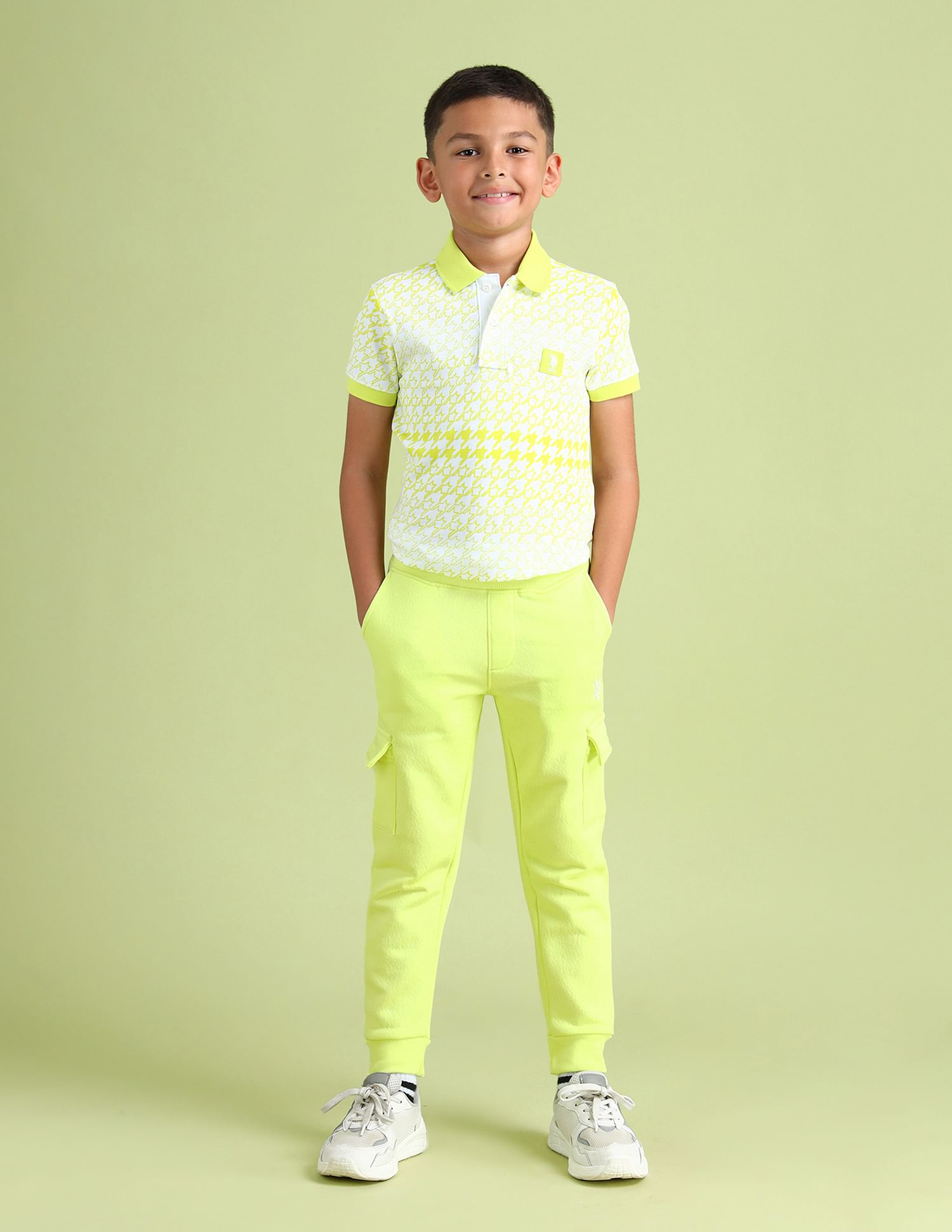 U.S. Polo Assn. Kids Regular Fit Solid Cargo Joggers