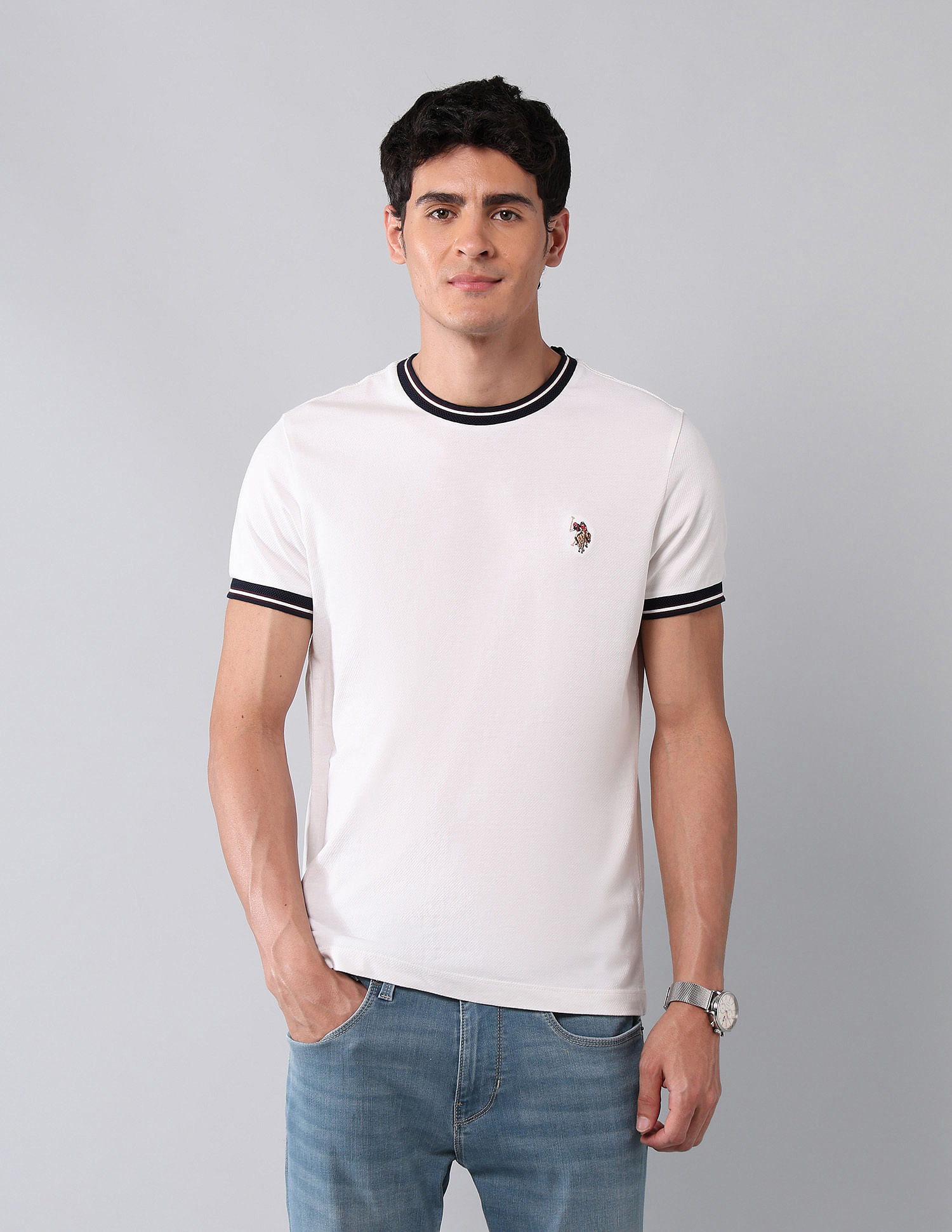 U.S. Polo Assn. Denim Co. Muscle Fit Pure Cotton Colligiate T-Shirt