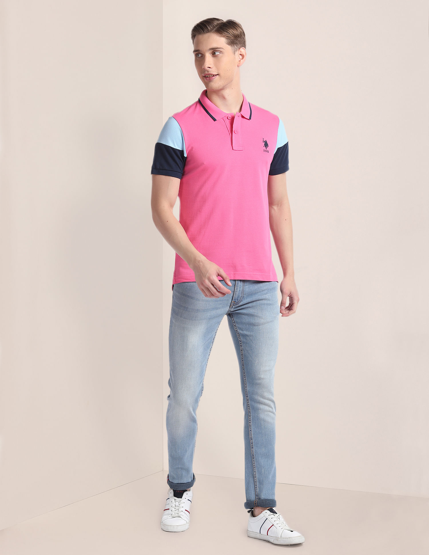 U.S. Polo Assn. Colour Block Slim Polo Shirt
