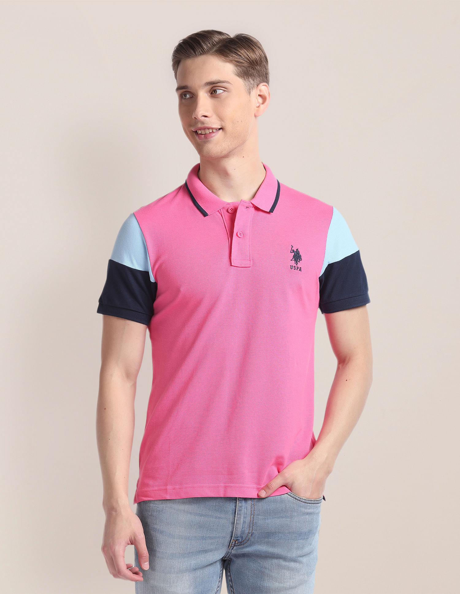 U.S. Polo Assn. Colour Block Slim Polo Shirt