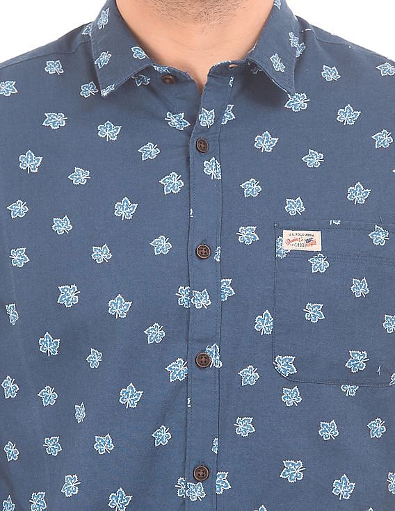 U.S. Polo Assn. Denim Co. Leaf Print Slim Fit Shirt