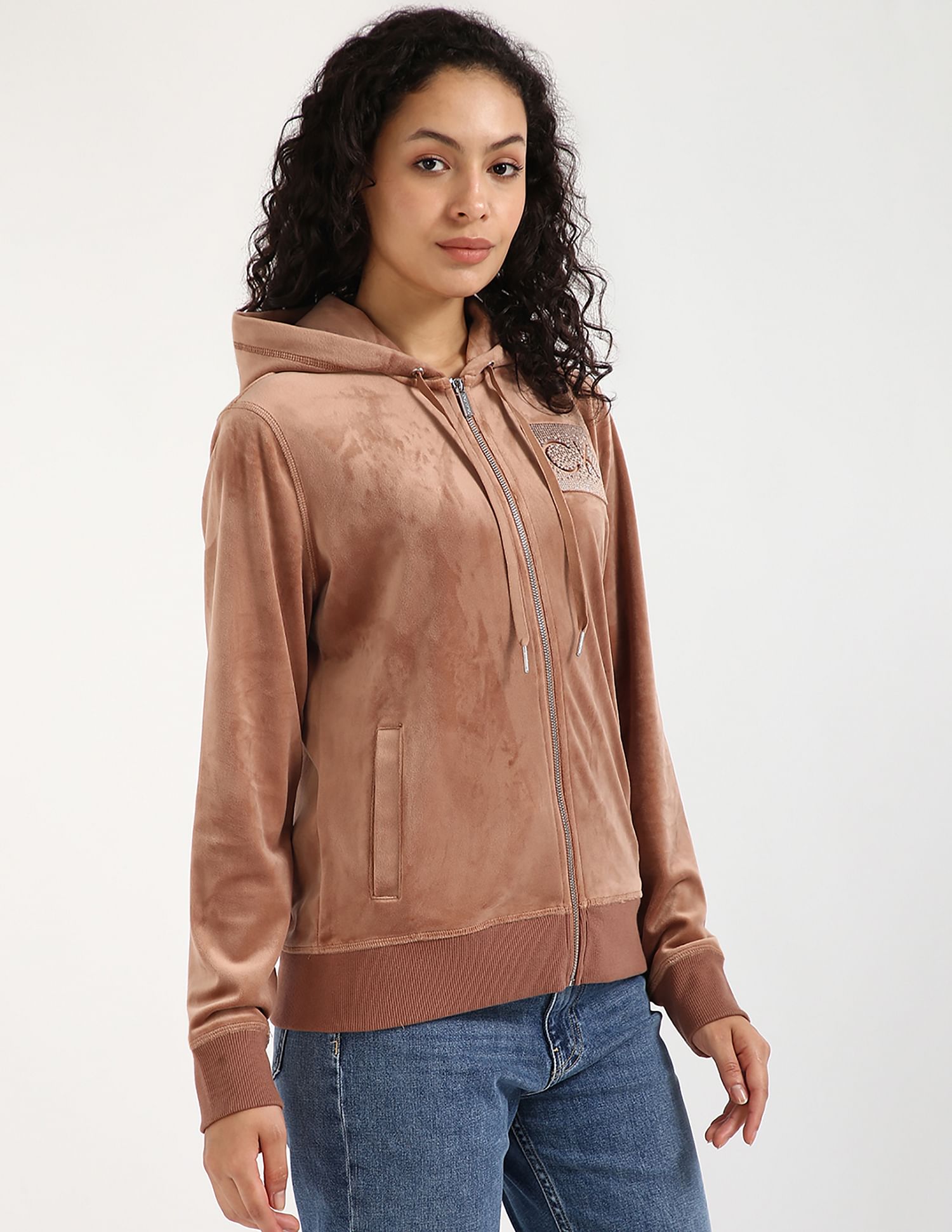 Calvin Klein Embossed Monogram Hood Sweatshirt