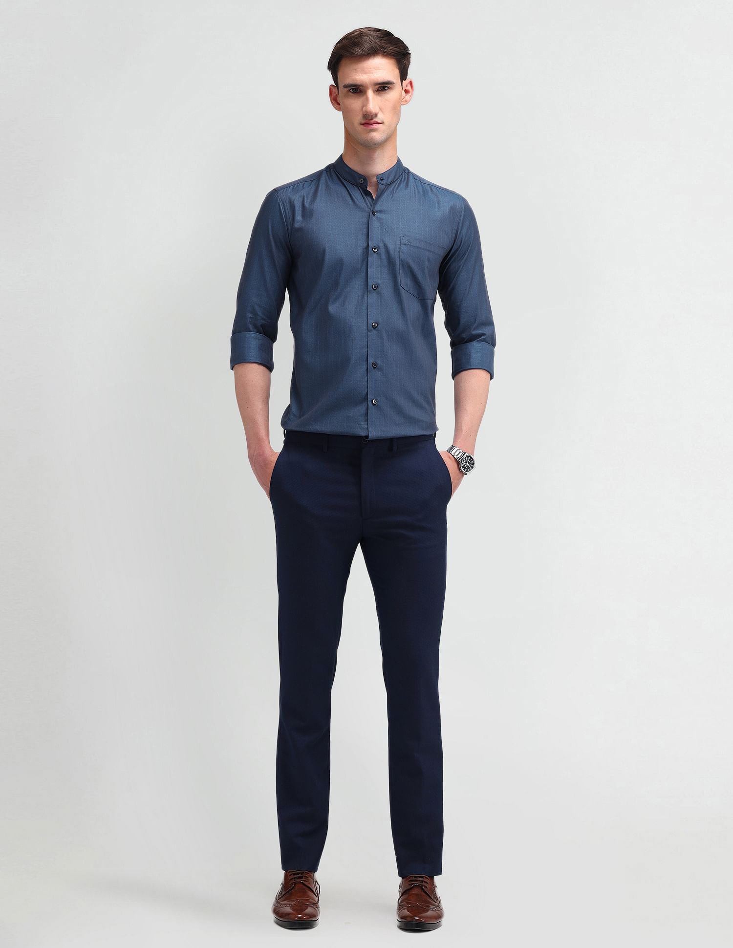 Arrow Brooklyn Fit Vertical Striped Shirt