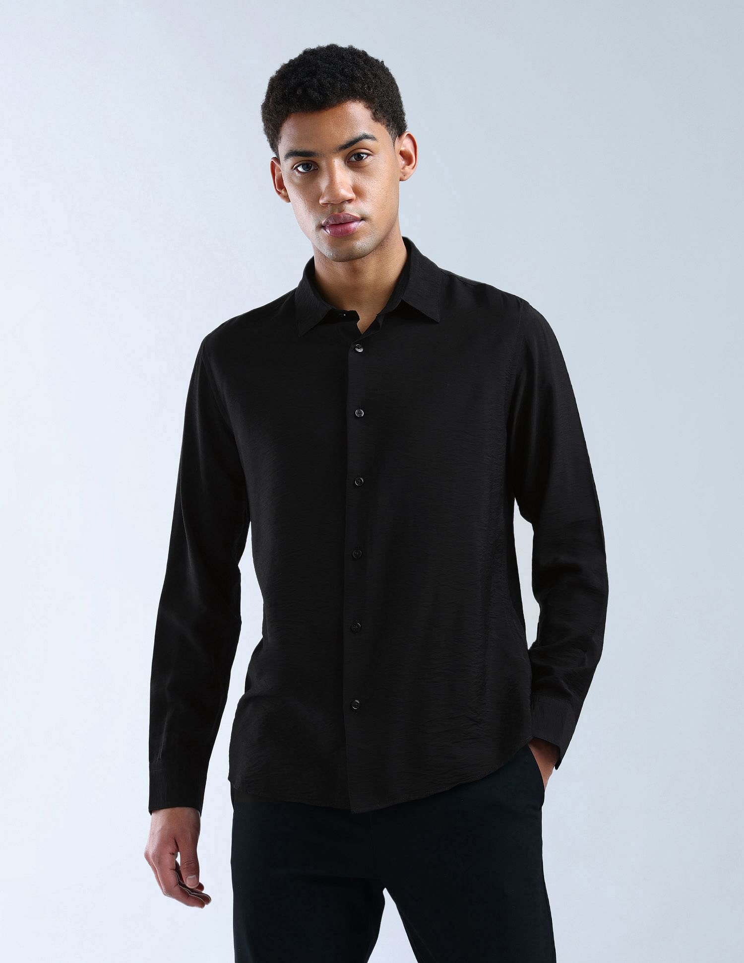 Flying Machine Solid Regular Fit Digitopia Shirt