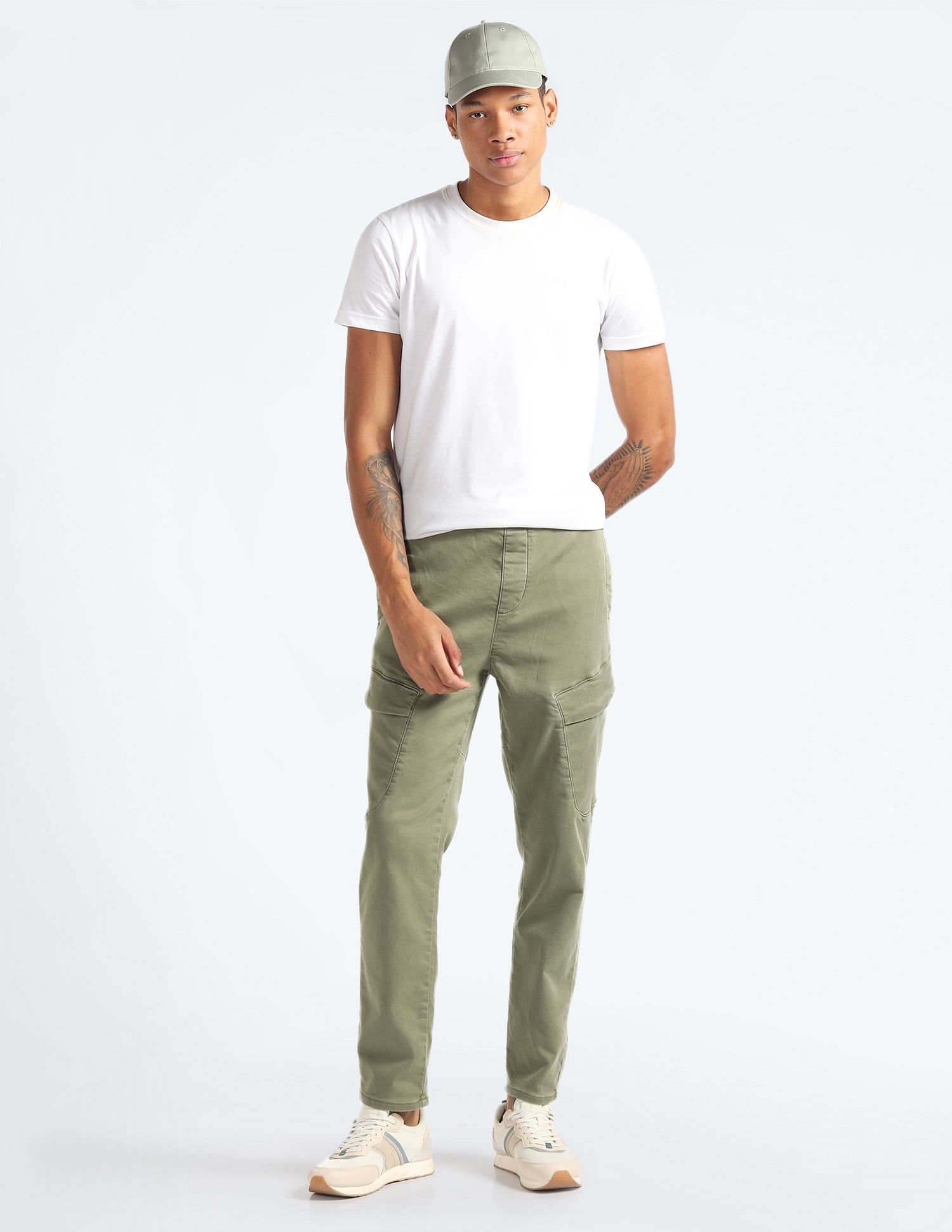 Flying Machine Mid Rise Solid Trousers