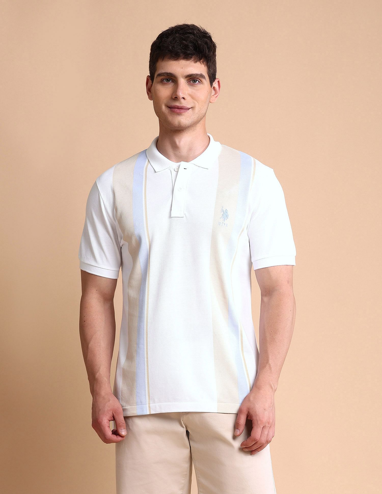 U.S. Polo Assn. Colourblocked Slim Fit Polo Shirt
