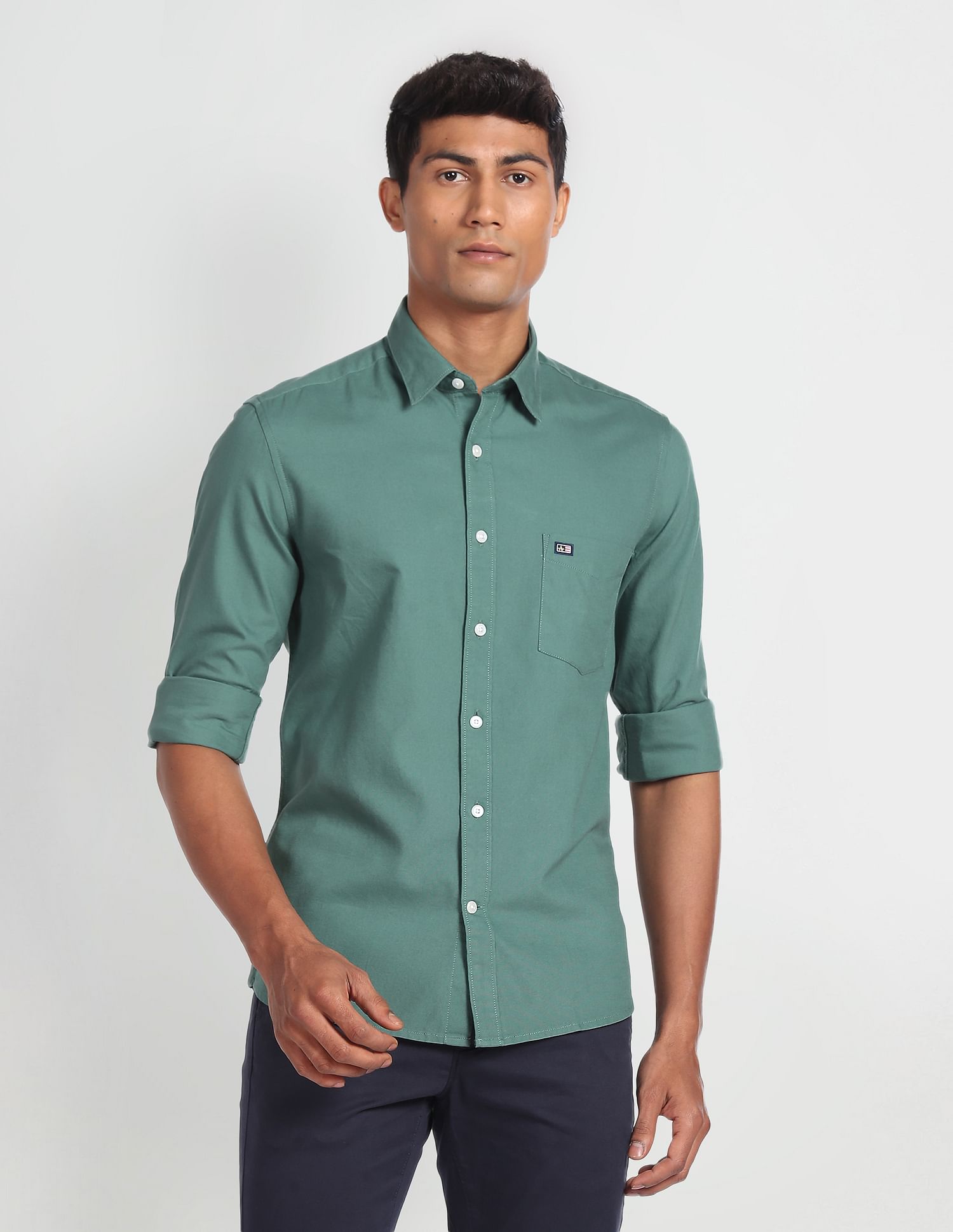 Arrow Sports Cotton Dobby Slim Fit Shirt