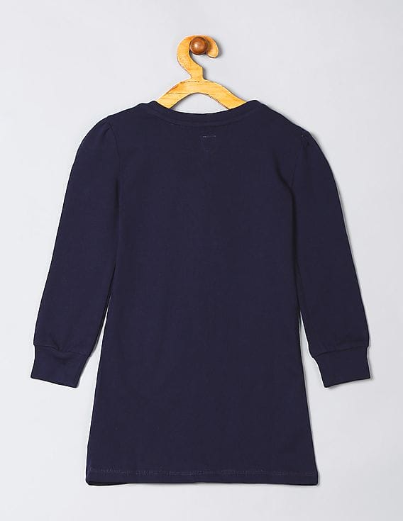 Buy GAP Girls Blue Long Sleeve Sequinned T-Shirt Dress - NNNOW.com
