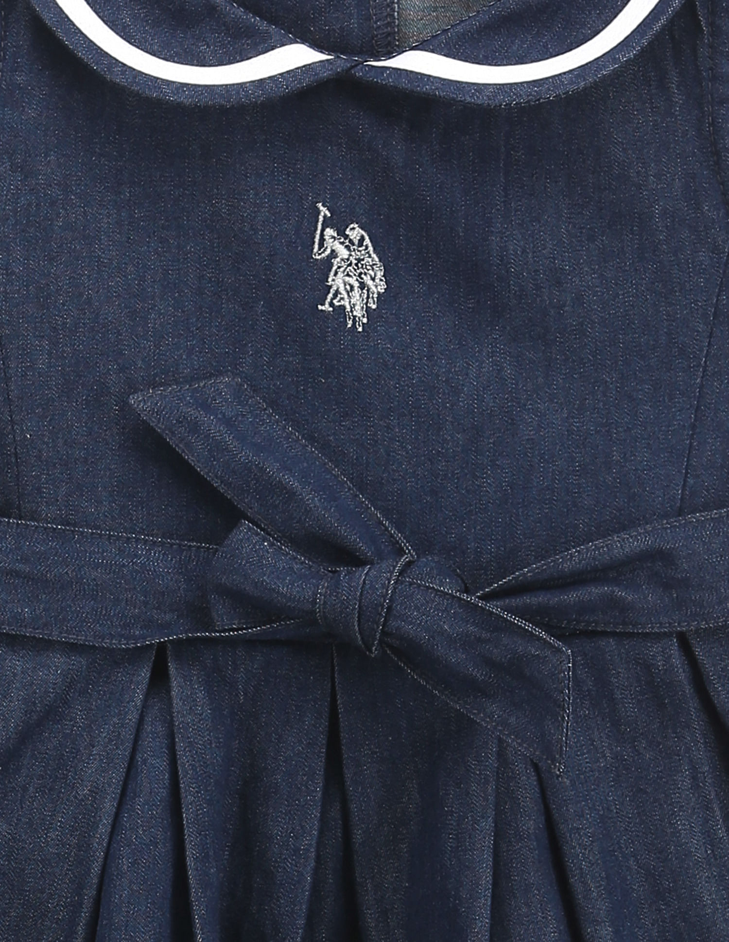 U.S. Polo Assn. Kids Girls Peter Pan Collar Dress