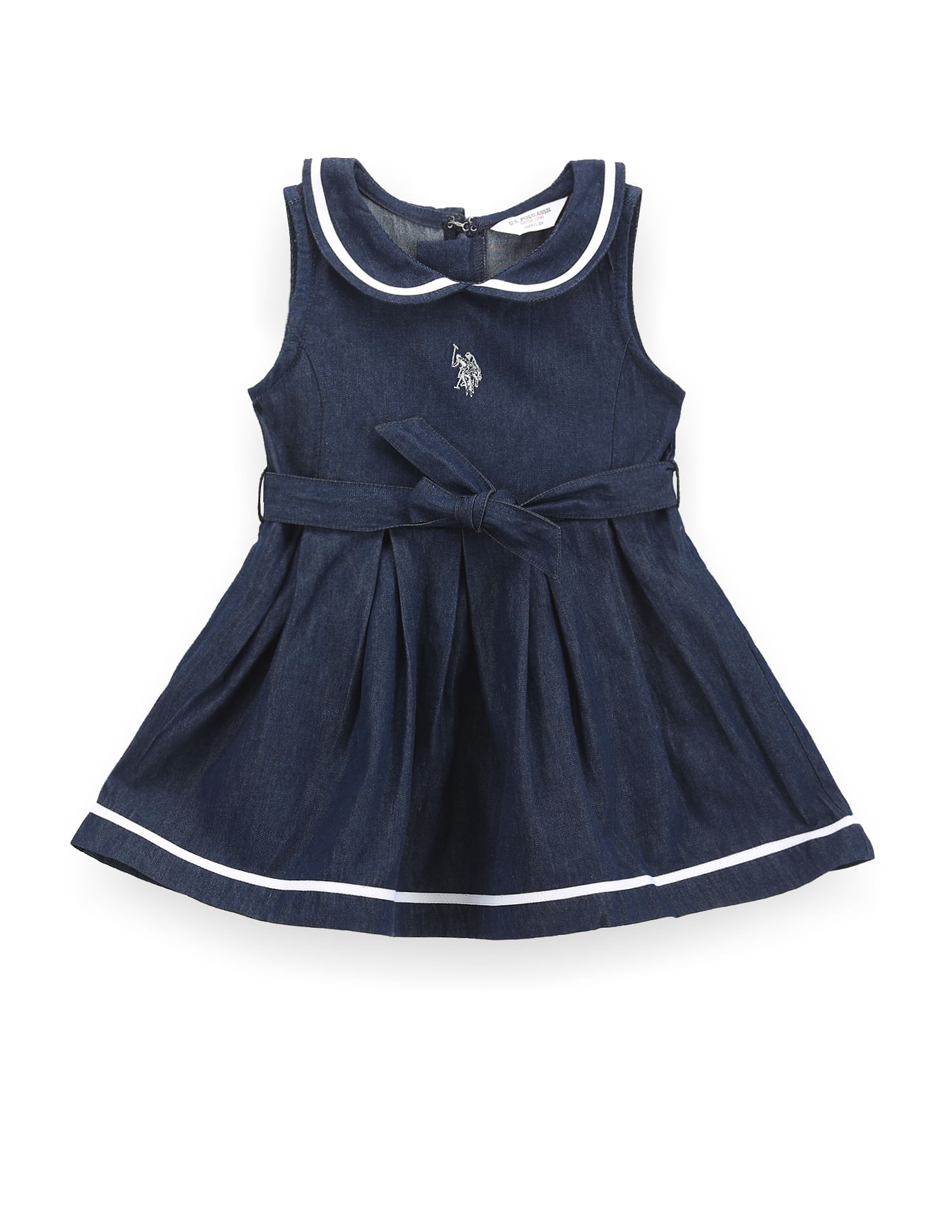 U.S. Polo Assn. Kids Girls Peter Pan Collar Dress