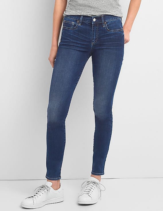 mid rise true skinny jeans
