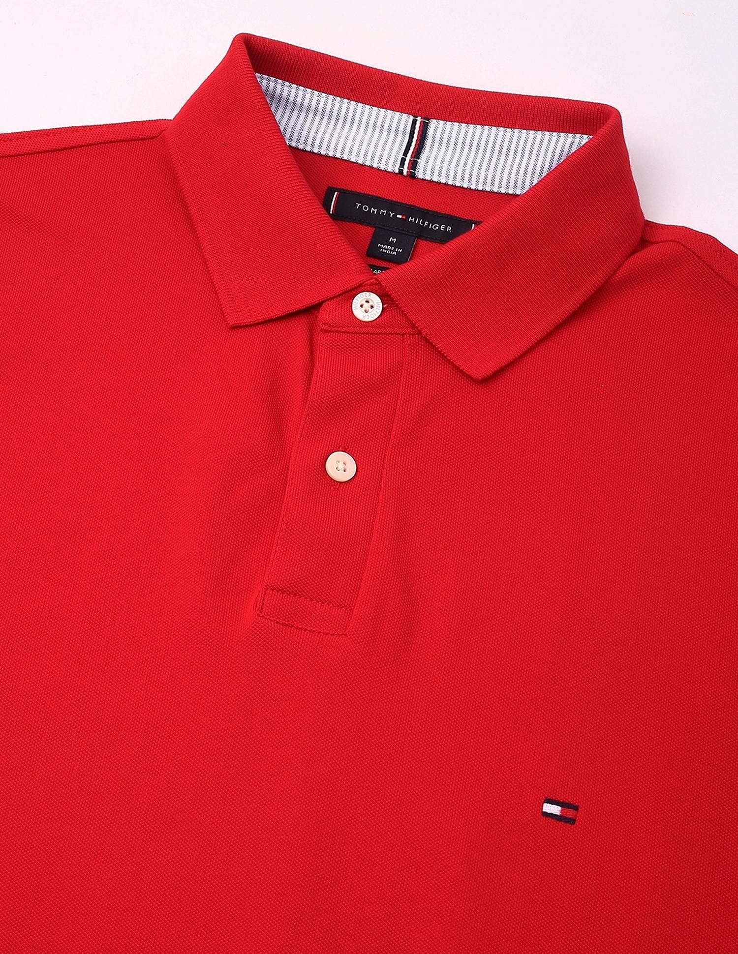 Tommy Hilfiger Solid Regular-Fit Cotton Polo Shirt