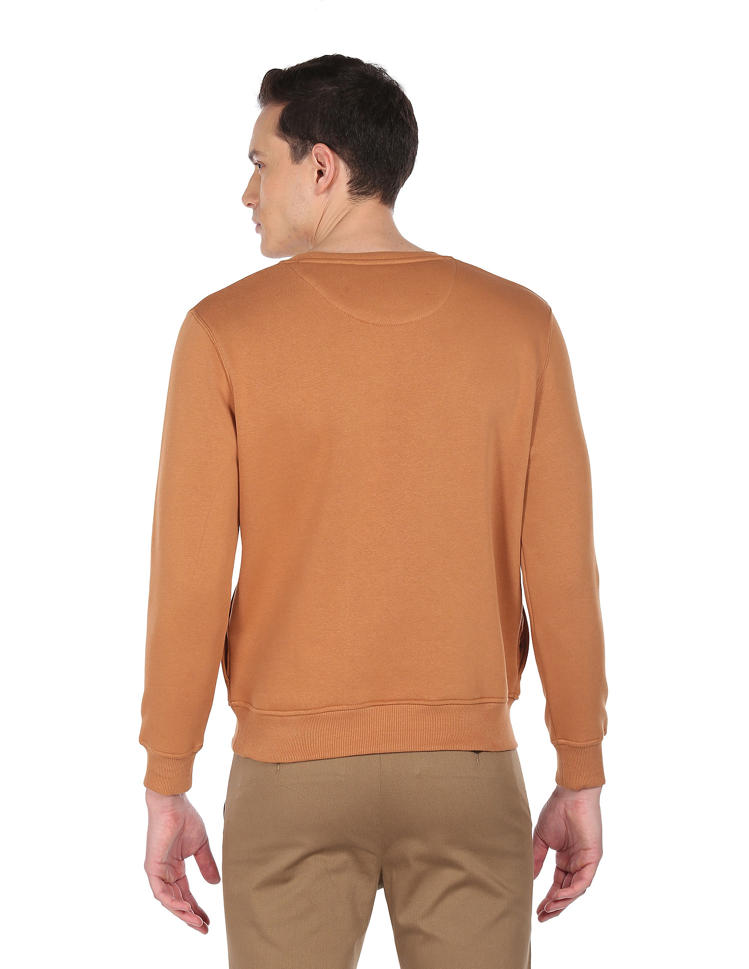 Men's brown crew hotsell neck sweatshirt