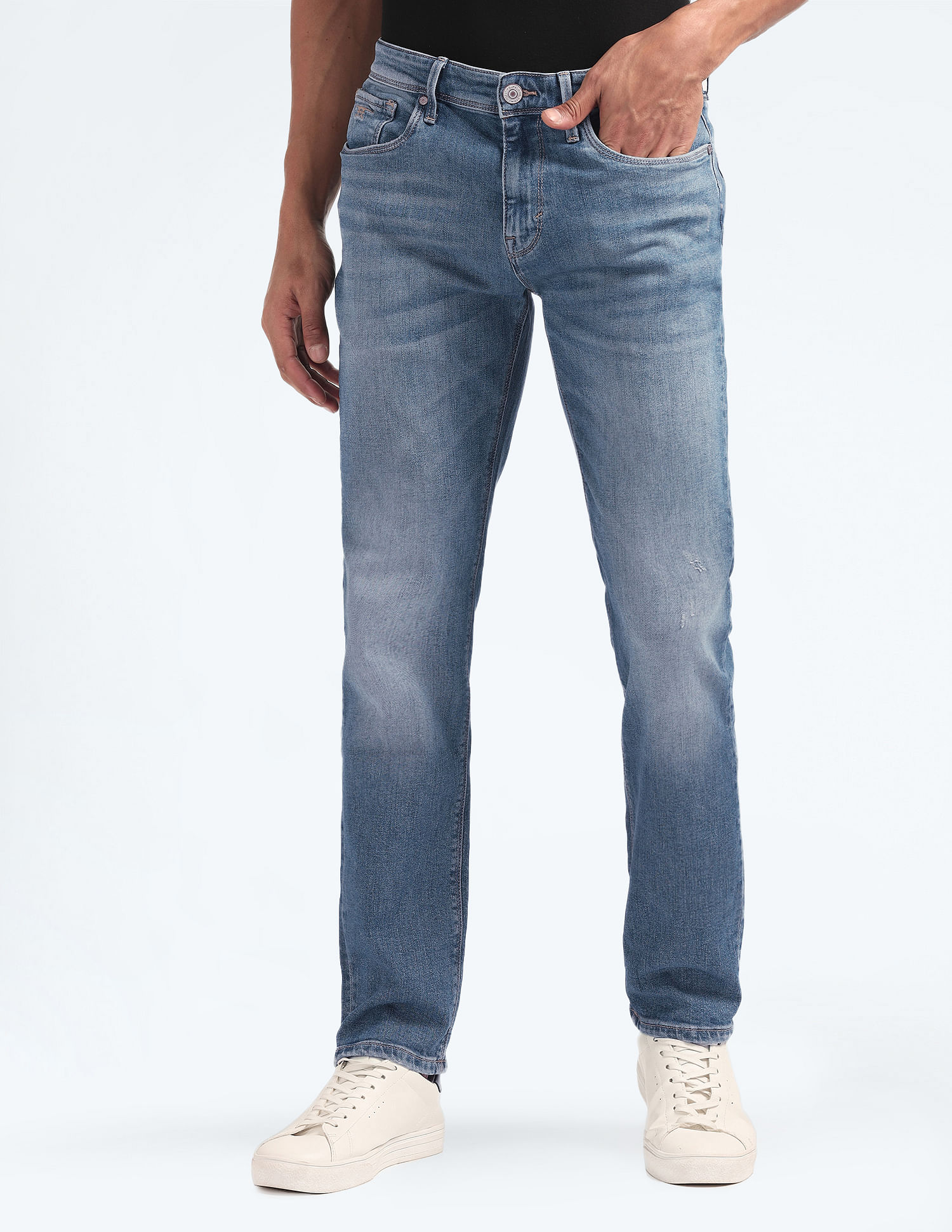 Flying Machine Freddie Slim Straight Fit Stone Wash Jeans