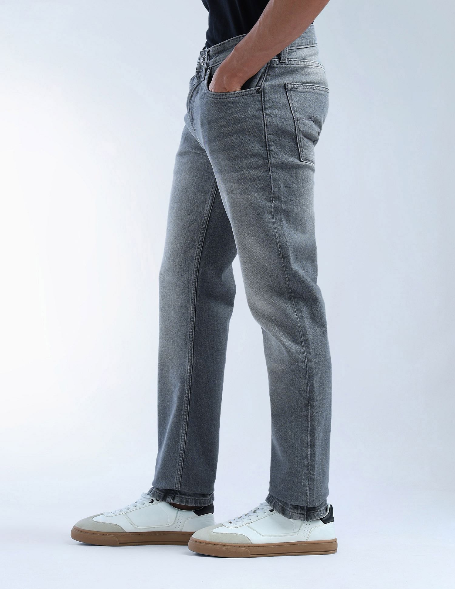 Flying Machine Freddie Slim Straight Fit Whiskered Jeans