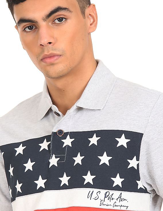 U.S. Polo Assn. Denim Co. Cotton Graphic Print Polo Shirt