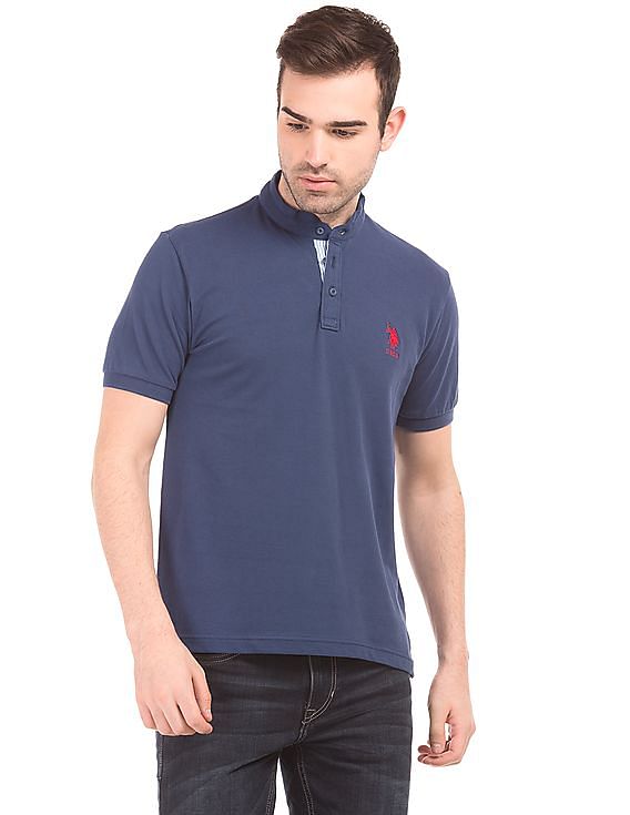 U.S. Polo Assn. Mandarin Collar Slim Fit Polo Shirt