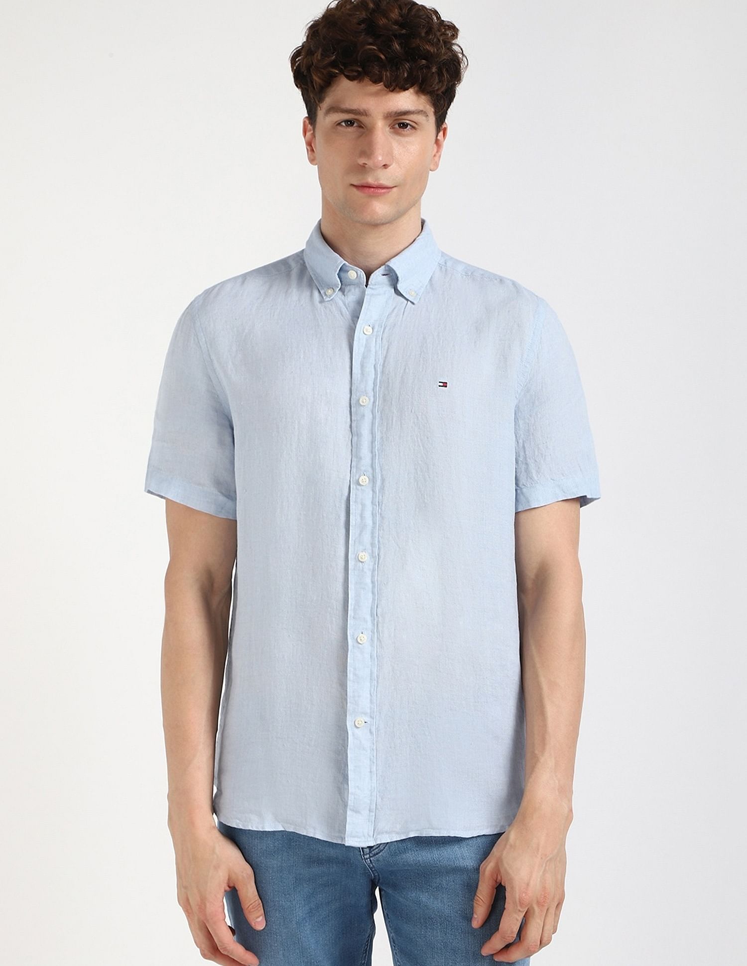 Tommy Hilfiger Solid Regular-Fit Linen Shirt