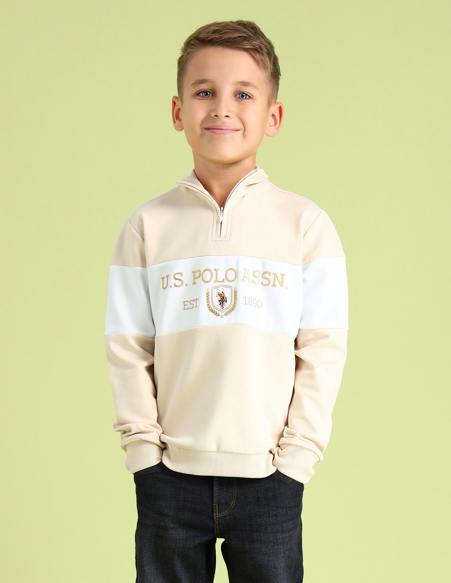 U.S. Polo Assn. Kids Boys Brand Regular Fit Sweatshirt
