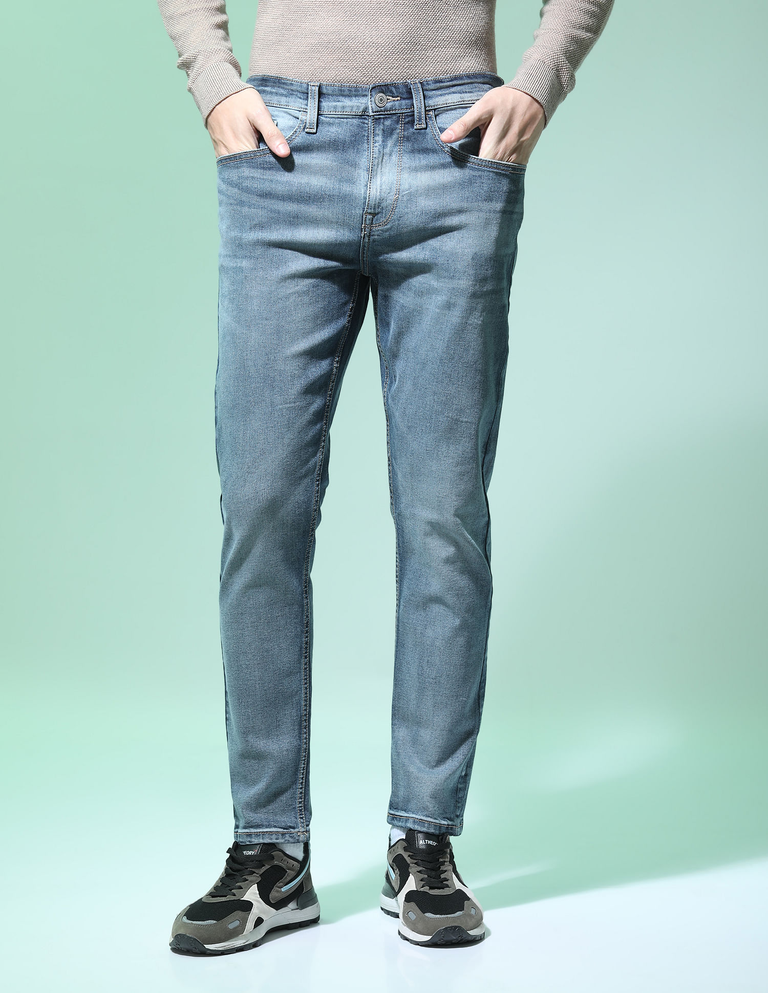 Flying Machine Slash Slim Tapered Fit Stone Wash Jeans