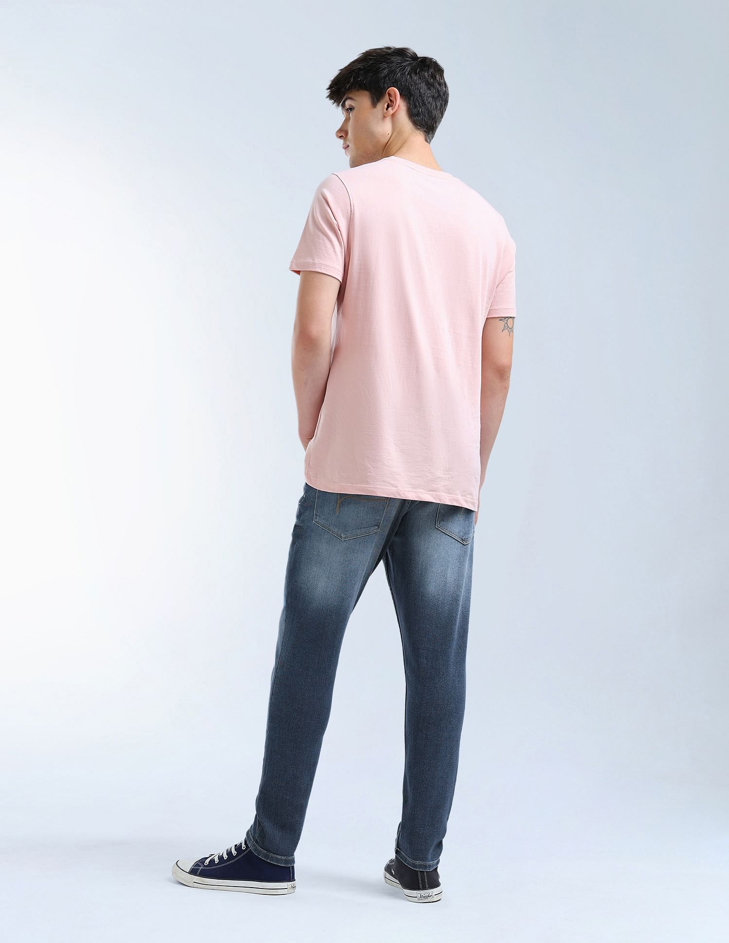 Flying Machine Mid Rise Mankle Relaxed Tapered Fit Jeans