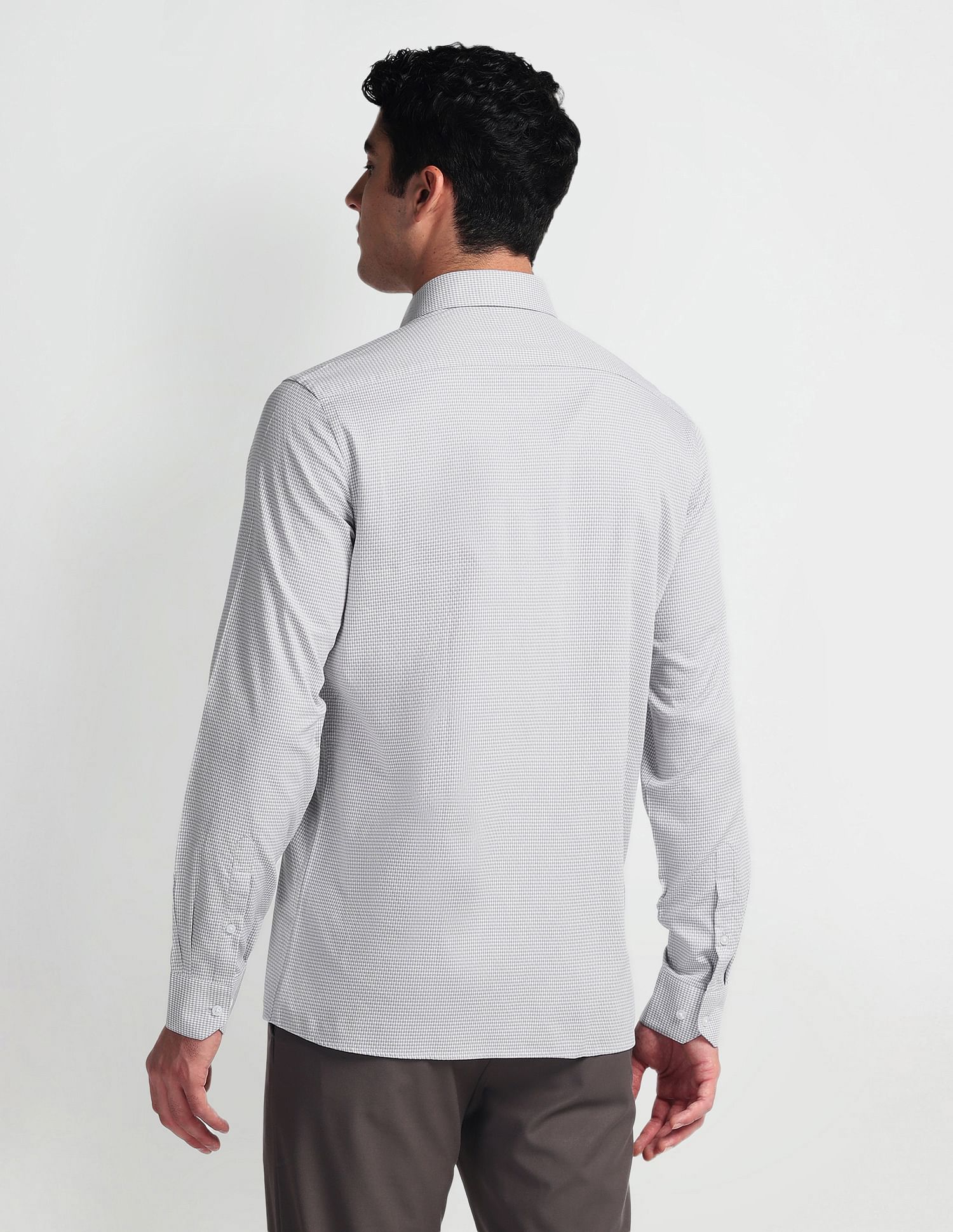 Arrow Self Design Manhattan Slim Fit Shirt