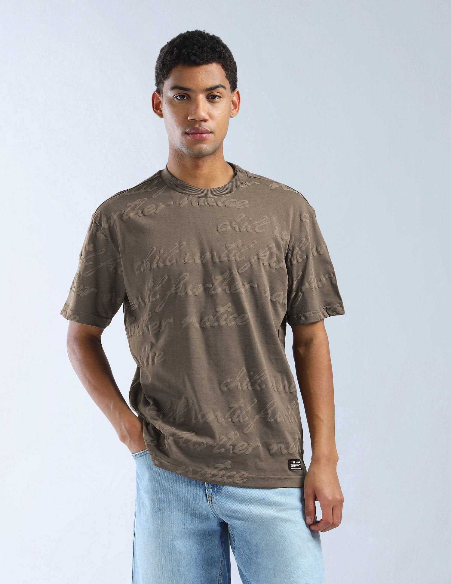 Flying Machine Typographic Printed Color Of Home T-Shirt