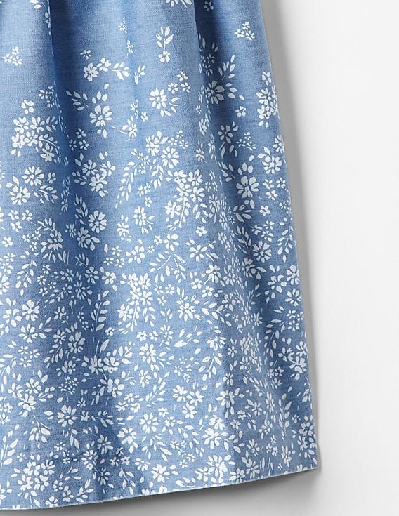 Buy GAP Girls Girls Blue 1969 Floral Border Denim Dress - NNNOW.com