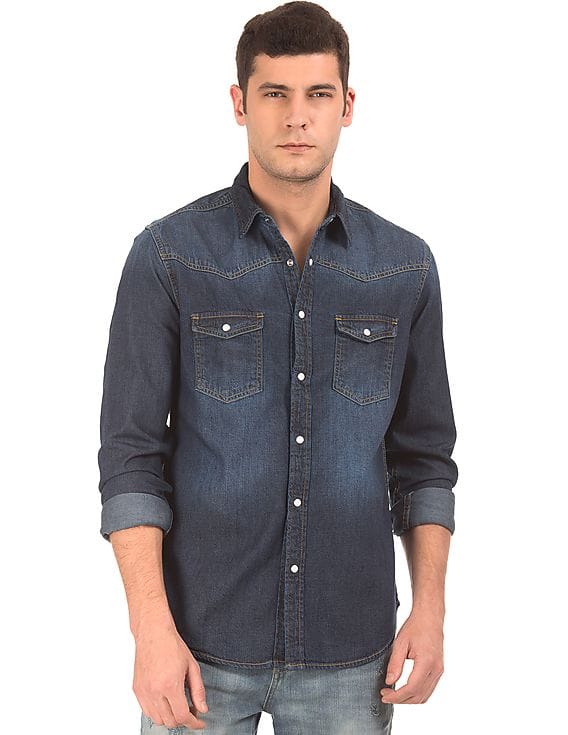 Aeropostale Western Yoke Denim Shirt 