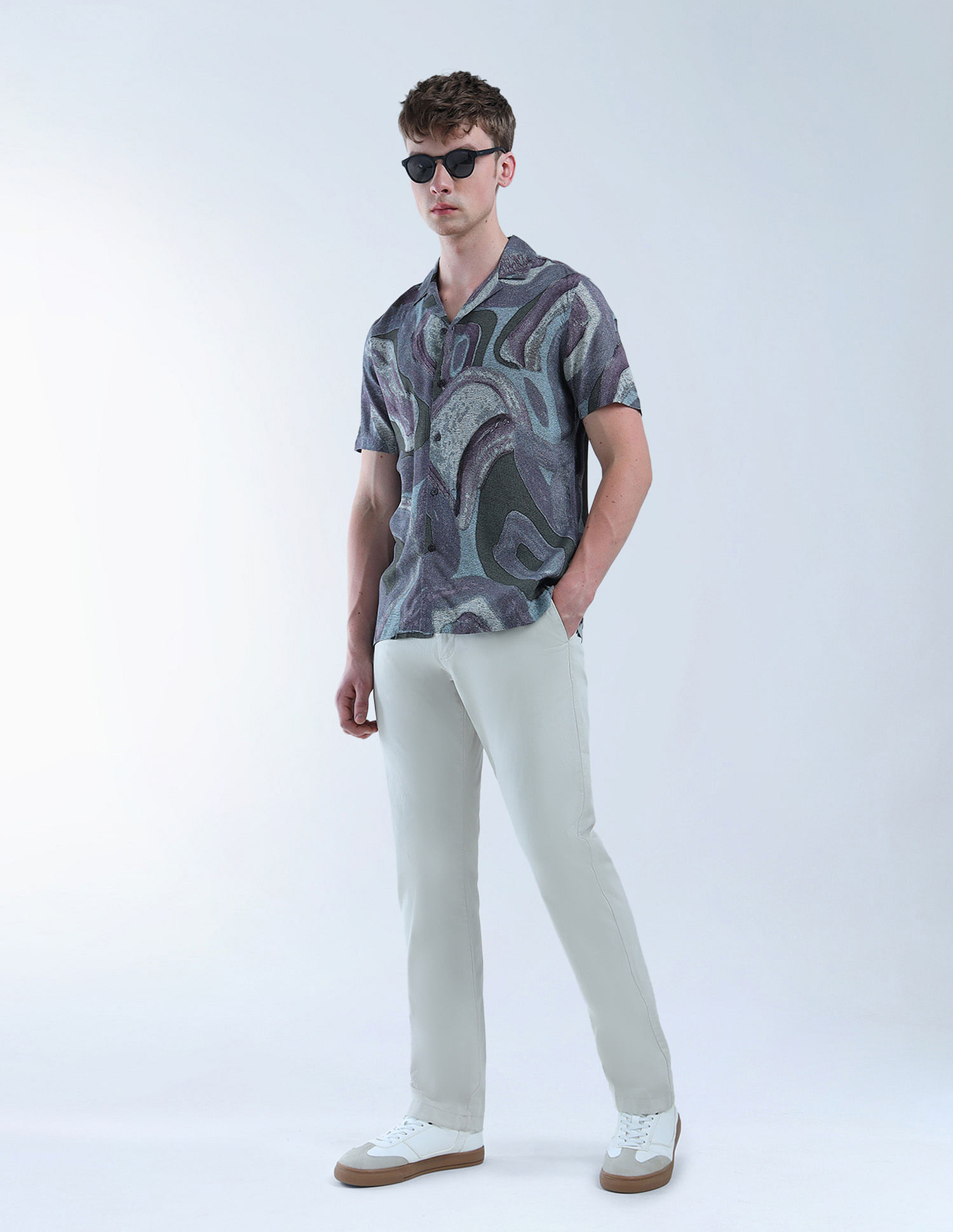Flying Machine Abstract Printed Color Of Home Shirt