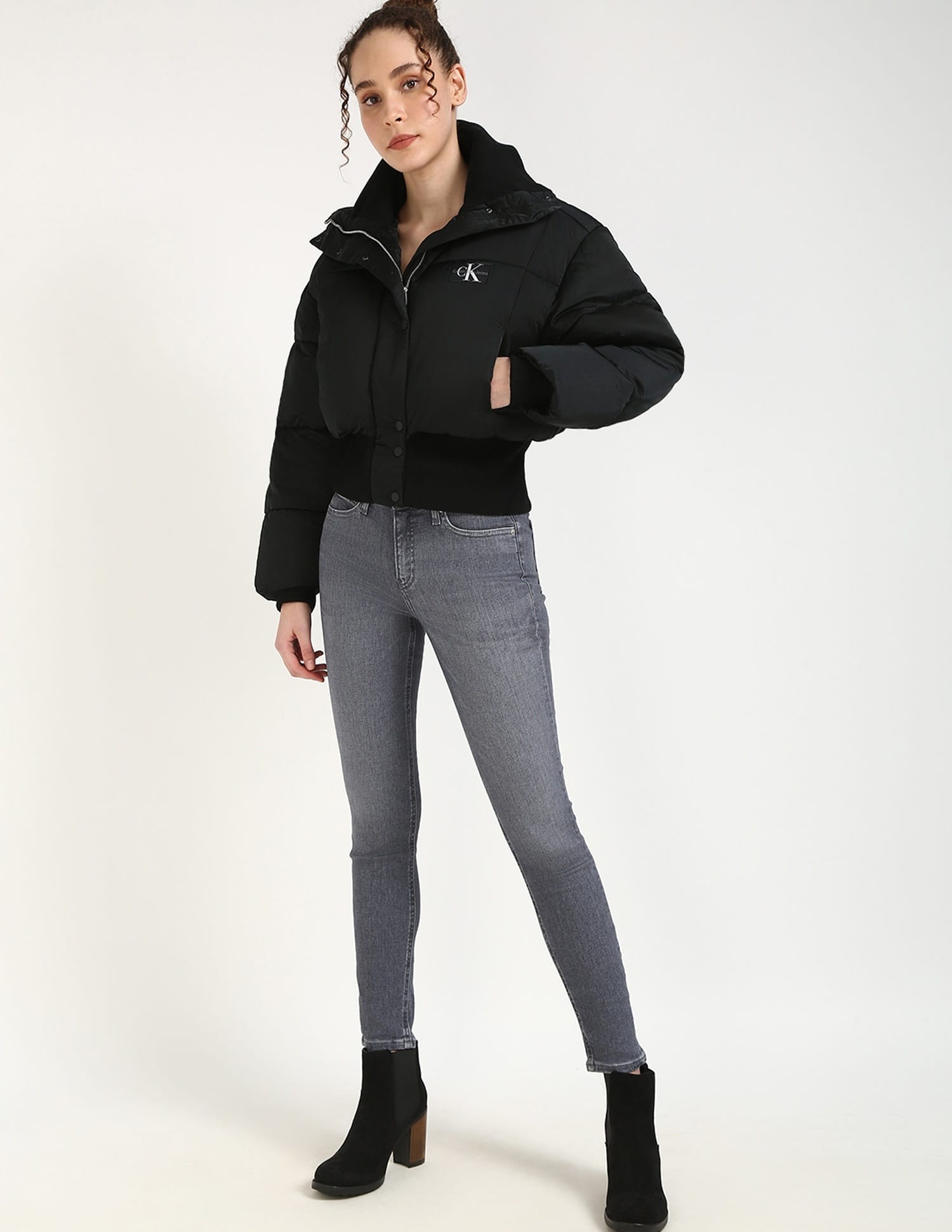 Buy Calvin Klein Jeans Solid Relaxed Fit Polyester High-Neck 