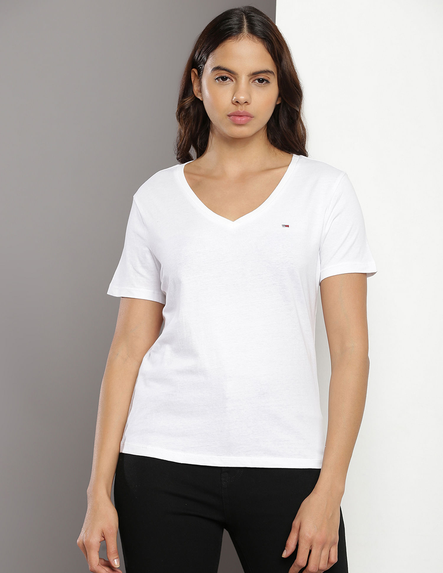 Tommy Hilfiger Solid V-Neck T-Shirt