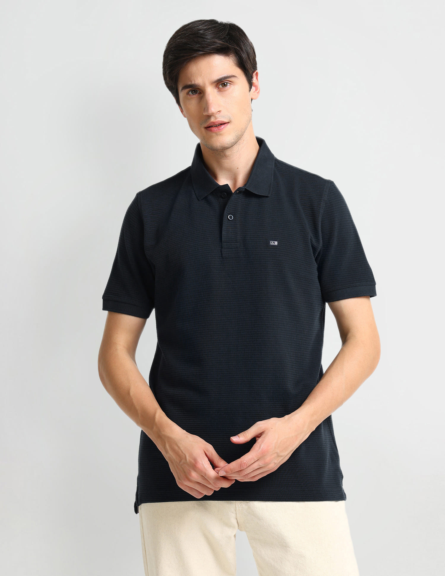 トップス CLANE POWER SHOULDER POLO TOPS Buy Arrow Sports Self Design Cotton Polo Shirt - NNNOW.com