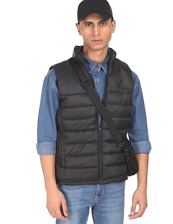U.S. Polo Assn. High Neck Solid Quilted Jacket