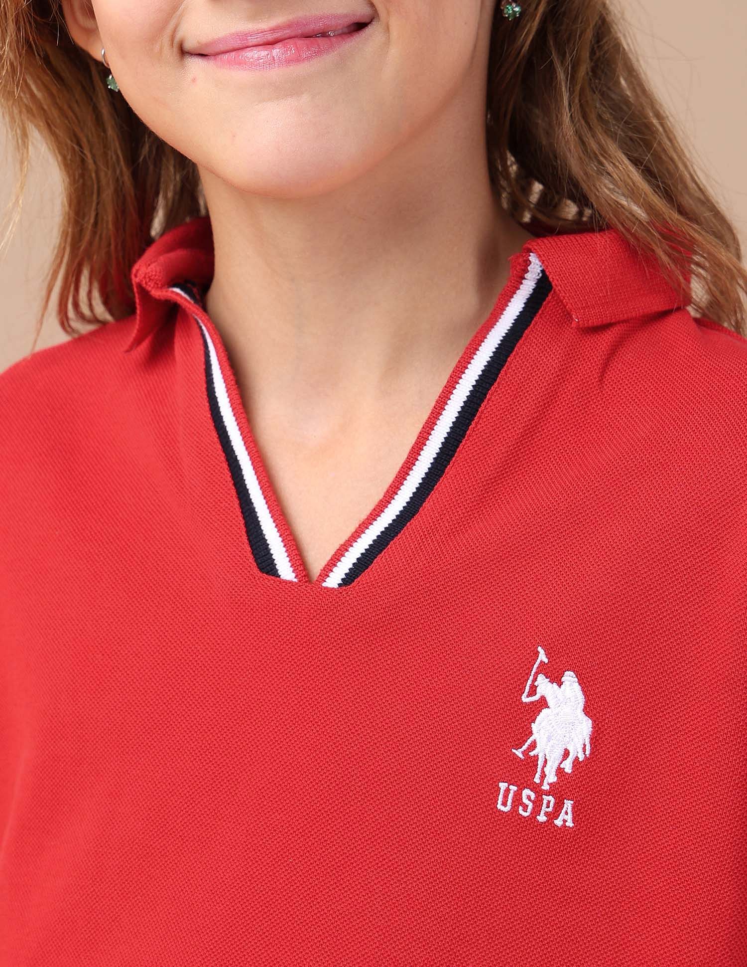 U.S. Polo Assn. Kids Girls Cotton Soccer Style Polo Shirt