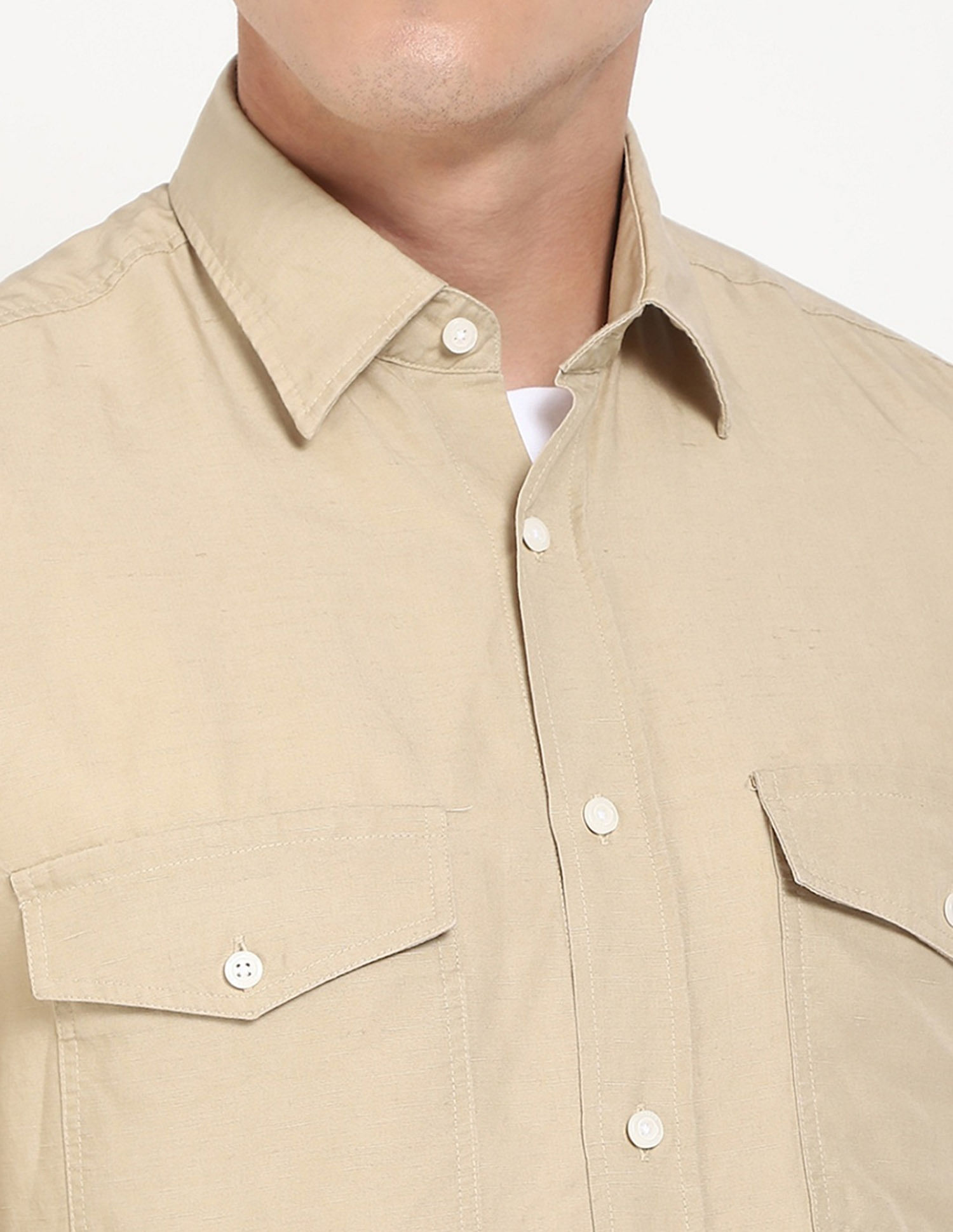 Tommy Hilfiger Solid Regular Fit Plain Woven Shirt