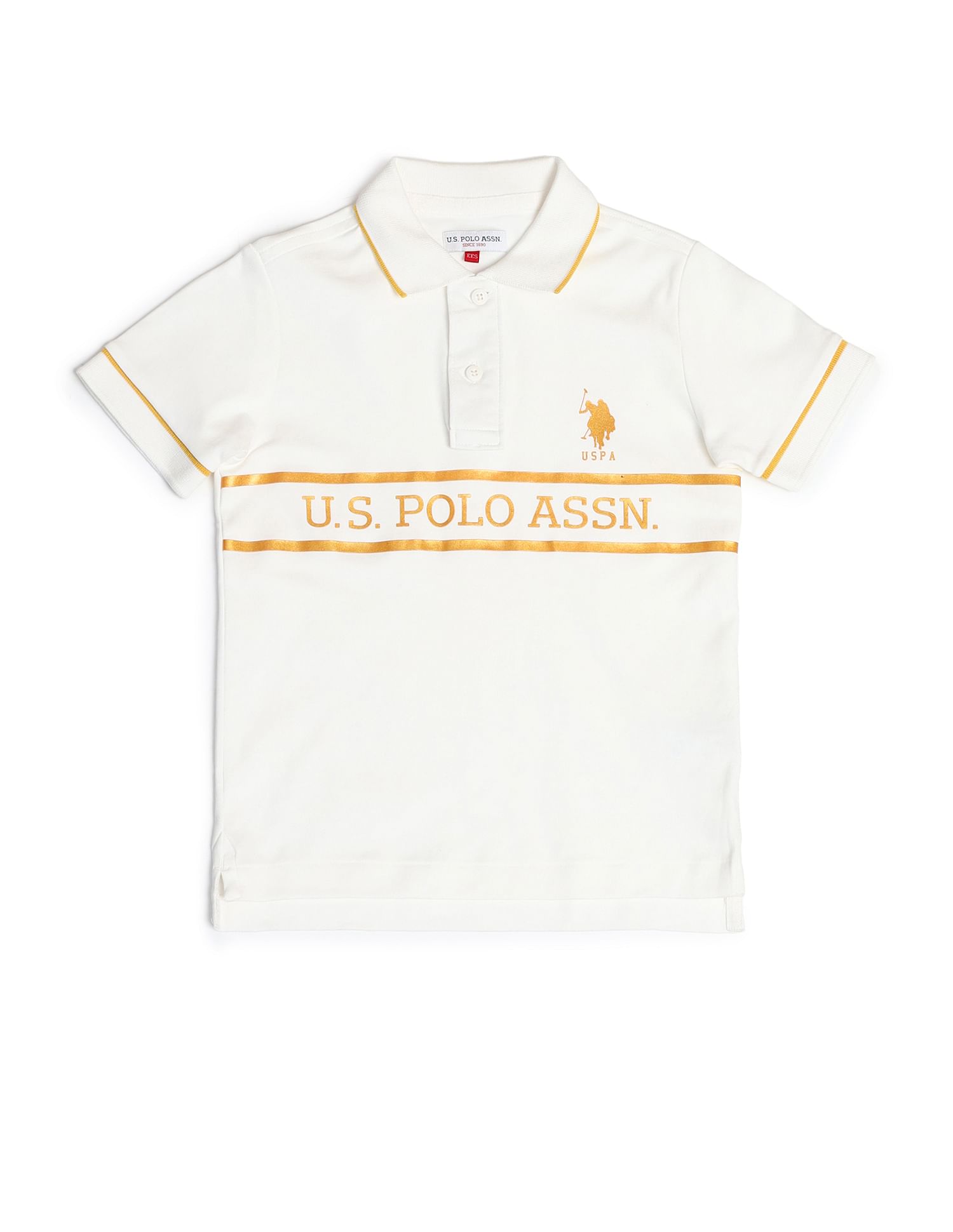 U.S. Polo Assn. Kids Boys Brand Printed Cotton Polo Shirt
