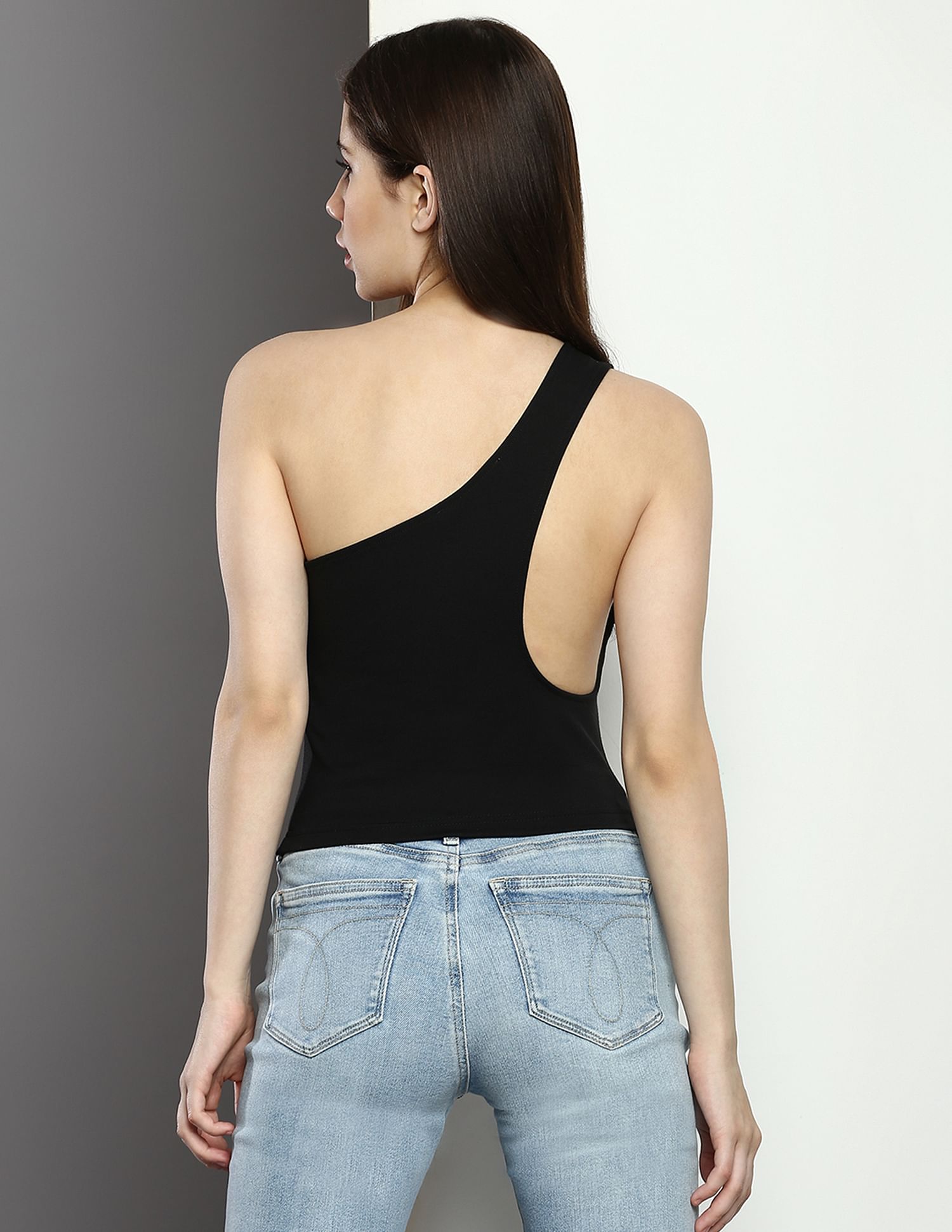Buy Calvin Klein Jeans One Shoulder Solid T-Shirt - NNNOW.com Buy Calvin Klein Jeans One Shoulder Solid T-Shirt - NNNOW.com