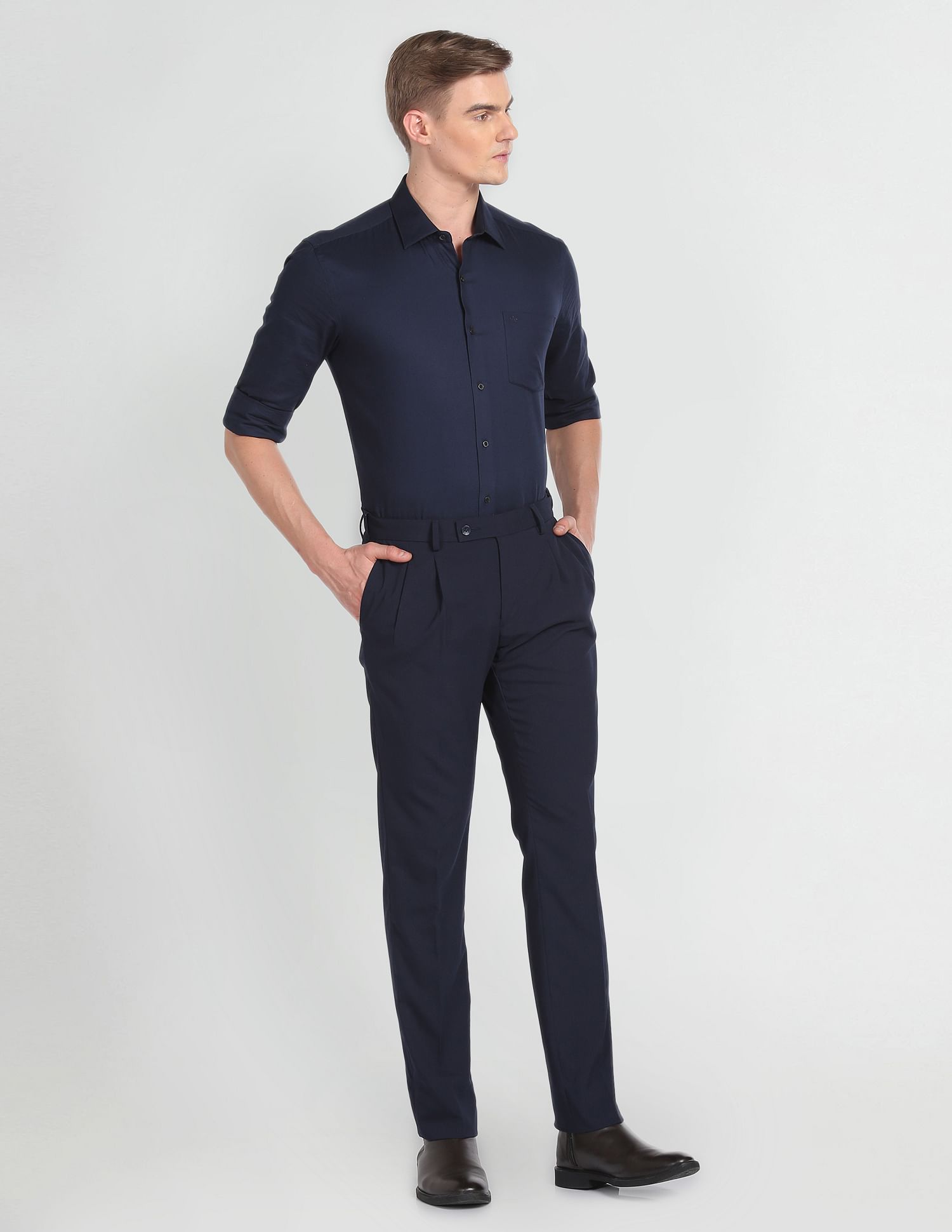 Arrow Slim Fit Mid RiseTrousers