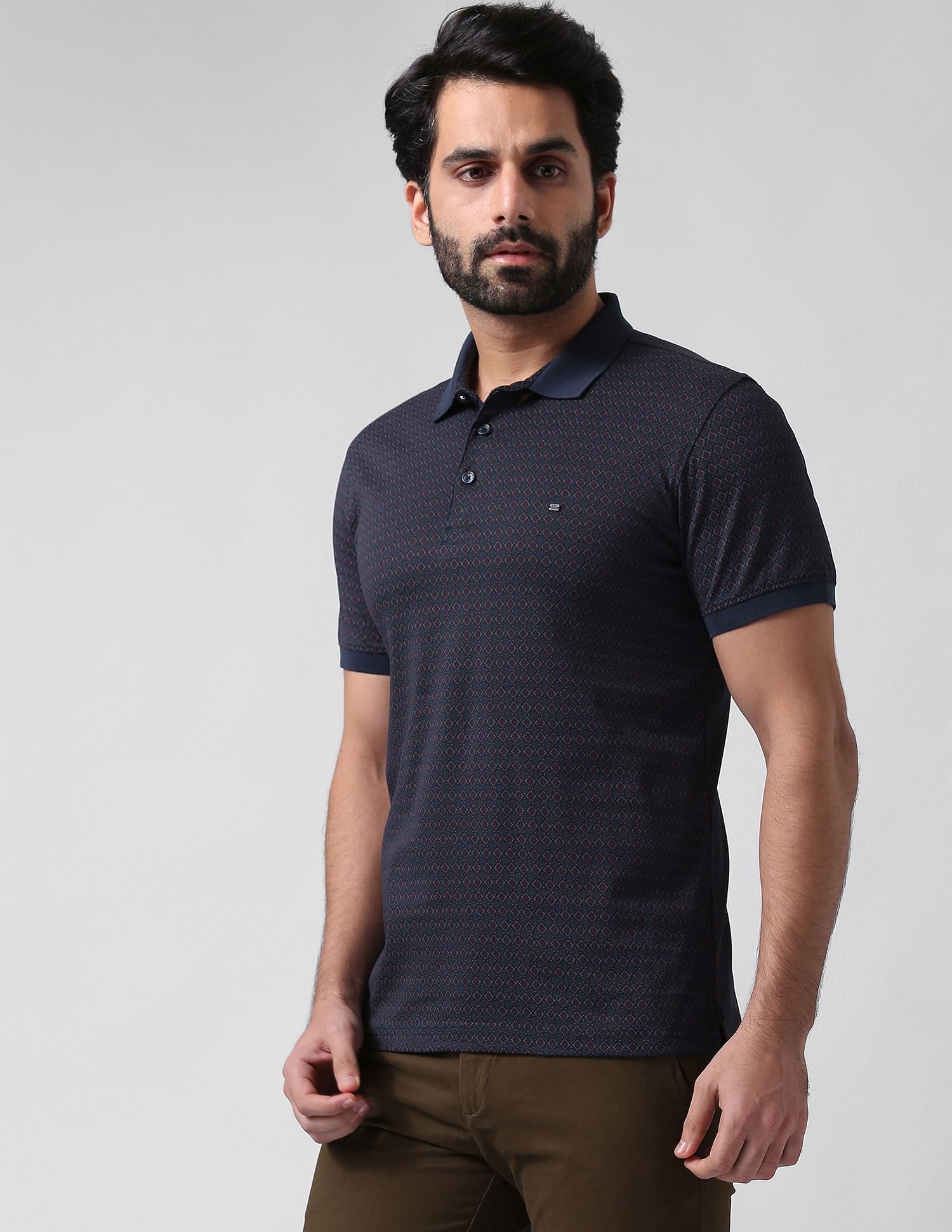 True Blue Men Casual Wear Printed Polo T-Shirt